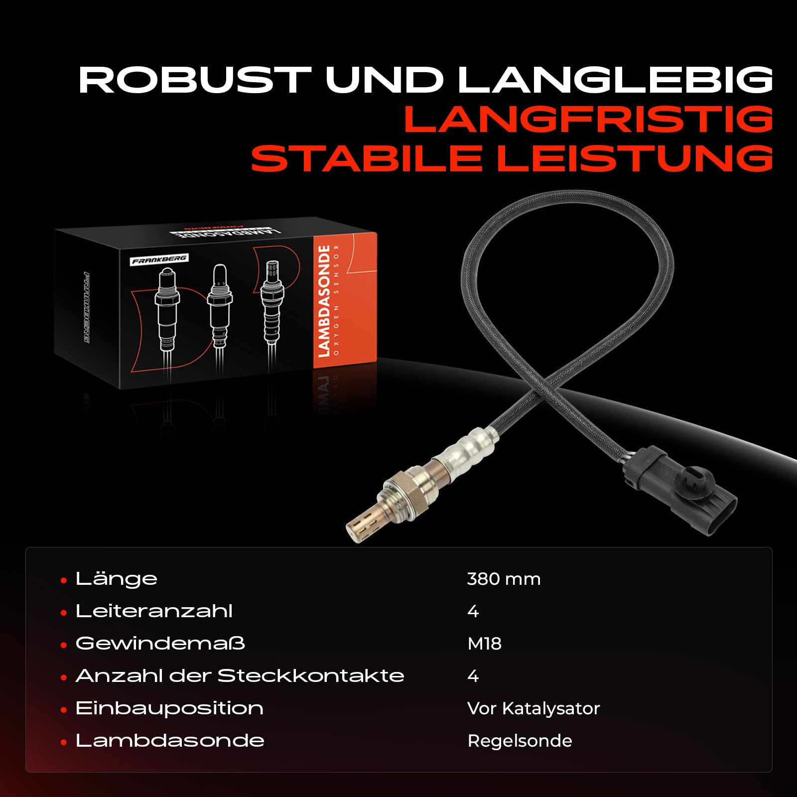 Frankberg Sensore lambda a 4 Poli pre-convertitore catalitico codice | Compatibile con: K.a.n.g.o.o Express FC0/1, Clio II BB CB, K.a.n.g.o.o KC0/1, Modalità/Grand Mode F/JP0, Laguna I 556 B56