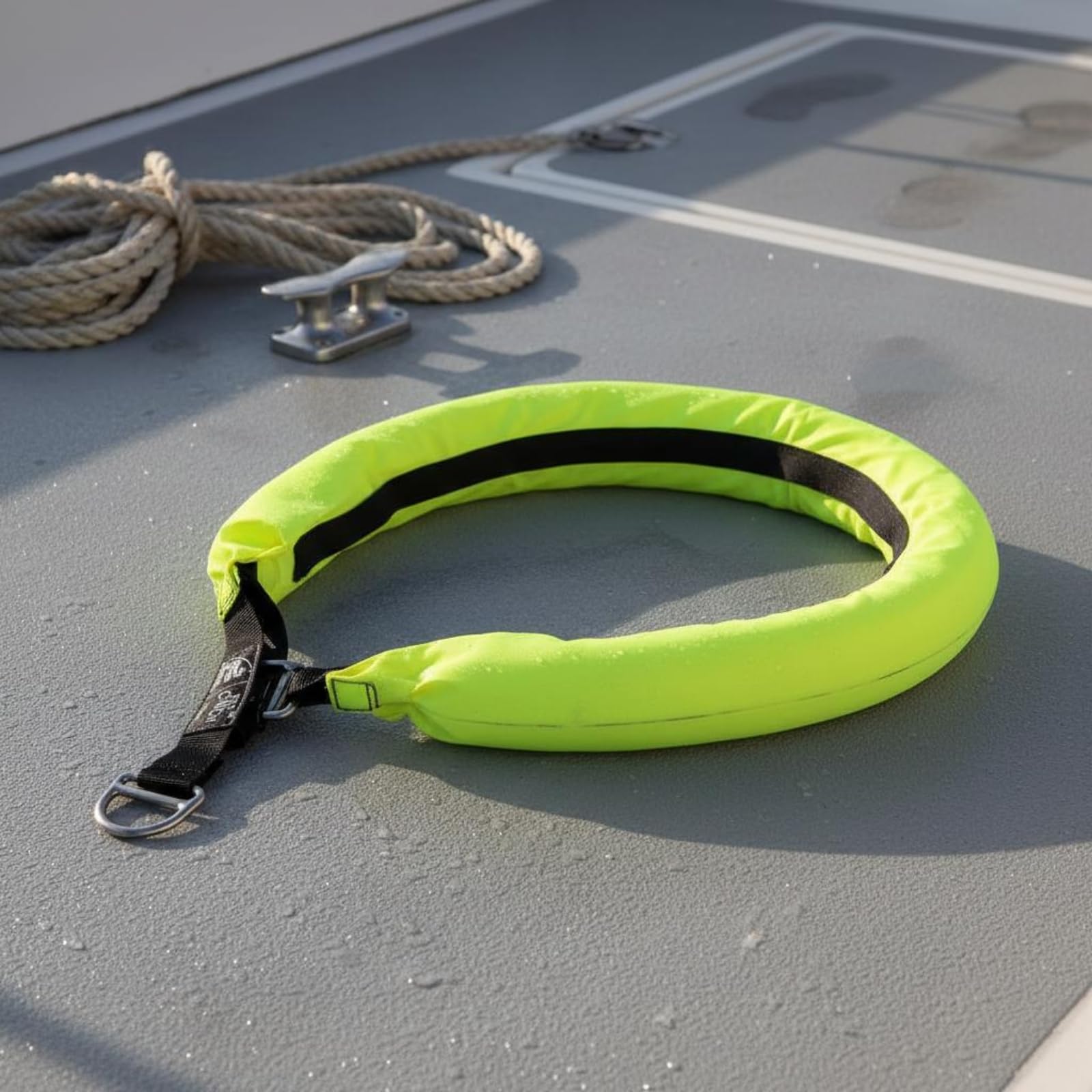 Arnés de Soporte de Emergencia con Asa Alta Flotabilidad Aro Flotación con Cuerda Ligero para Personal Emergencia, Hielo