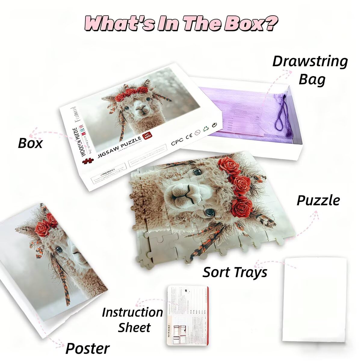 Puzzle 1500 sztuk Dorośli Zwierzęta Zestaw puzzli Alpaka dla dorosłych 87 x 57 cm, kolorowe, klasyczne Wyzwanie edukacyjne Superior Zabawki dla Mężczyzn Wyzwanie Zabawki Rodzinny Prezent Dekoracja