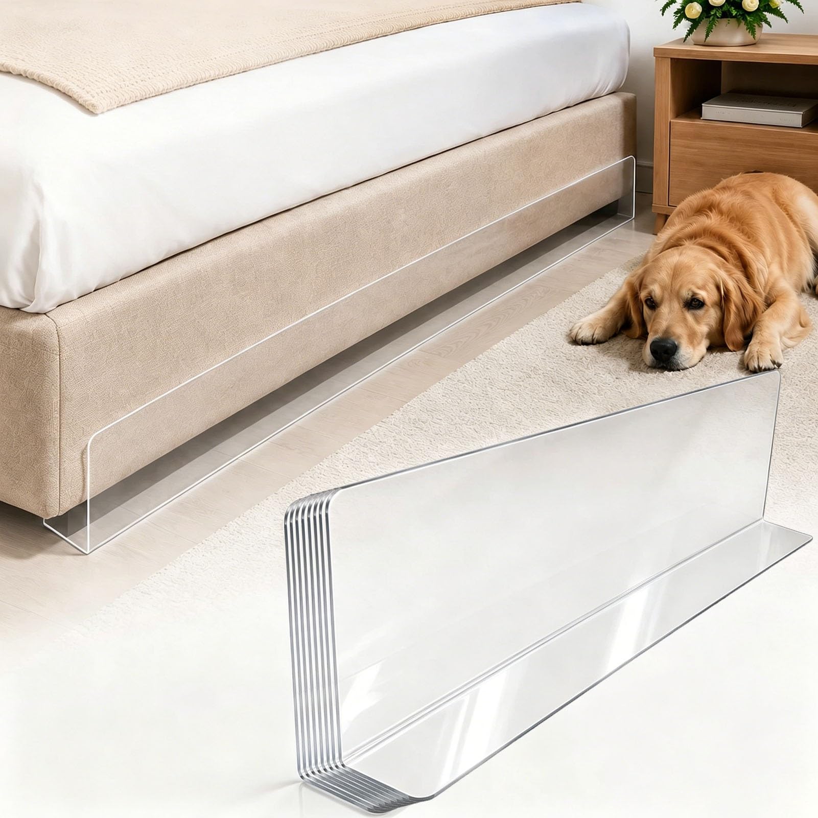 Bloqueador debajo del sofá para mascotas, el fin de la suciedad con la barrera en L de 1.2 mm