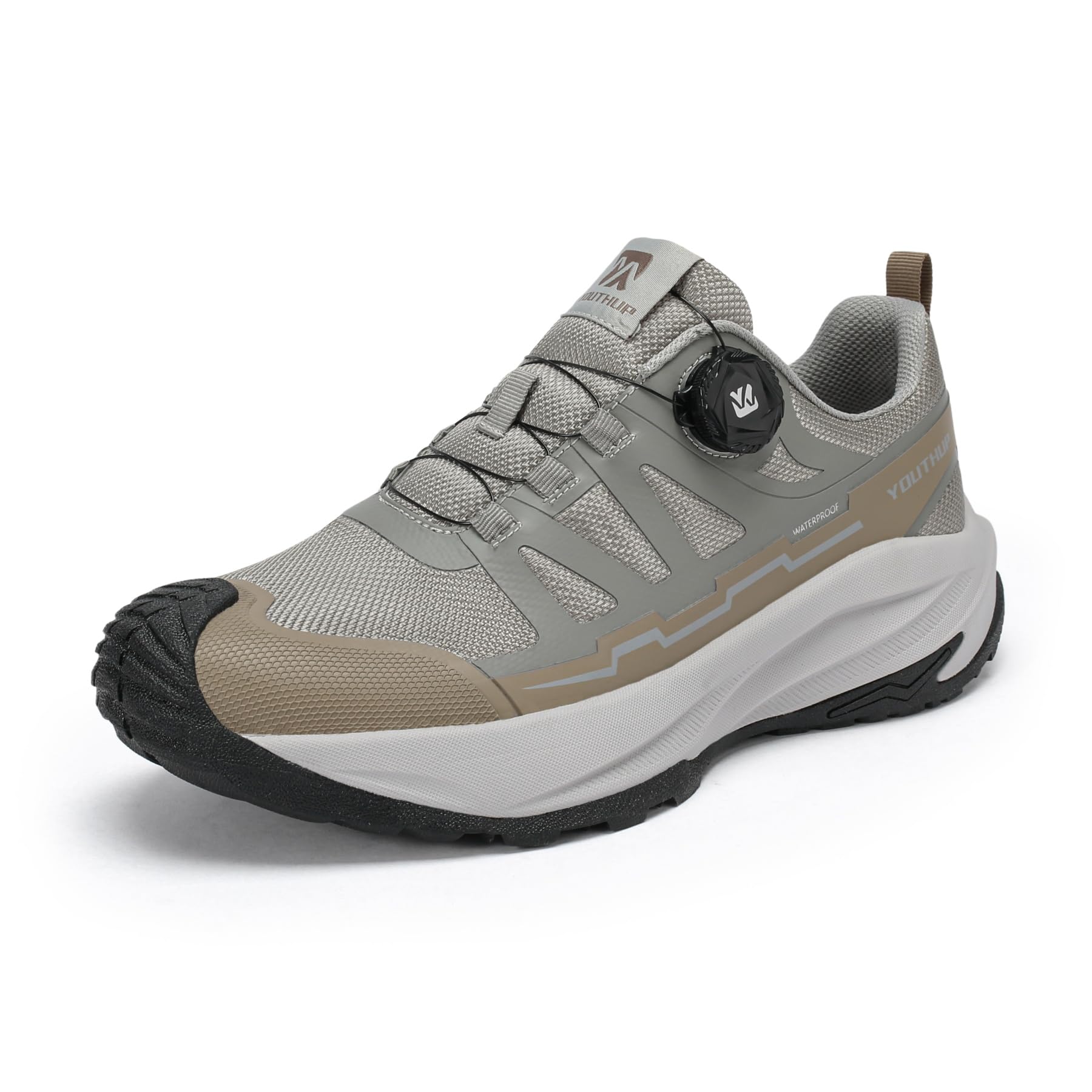 YOUTHUP Herren Wanderschuhe Wasserdicht Laufschuhe mit Drehverschluss
