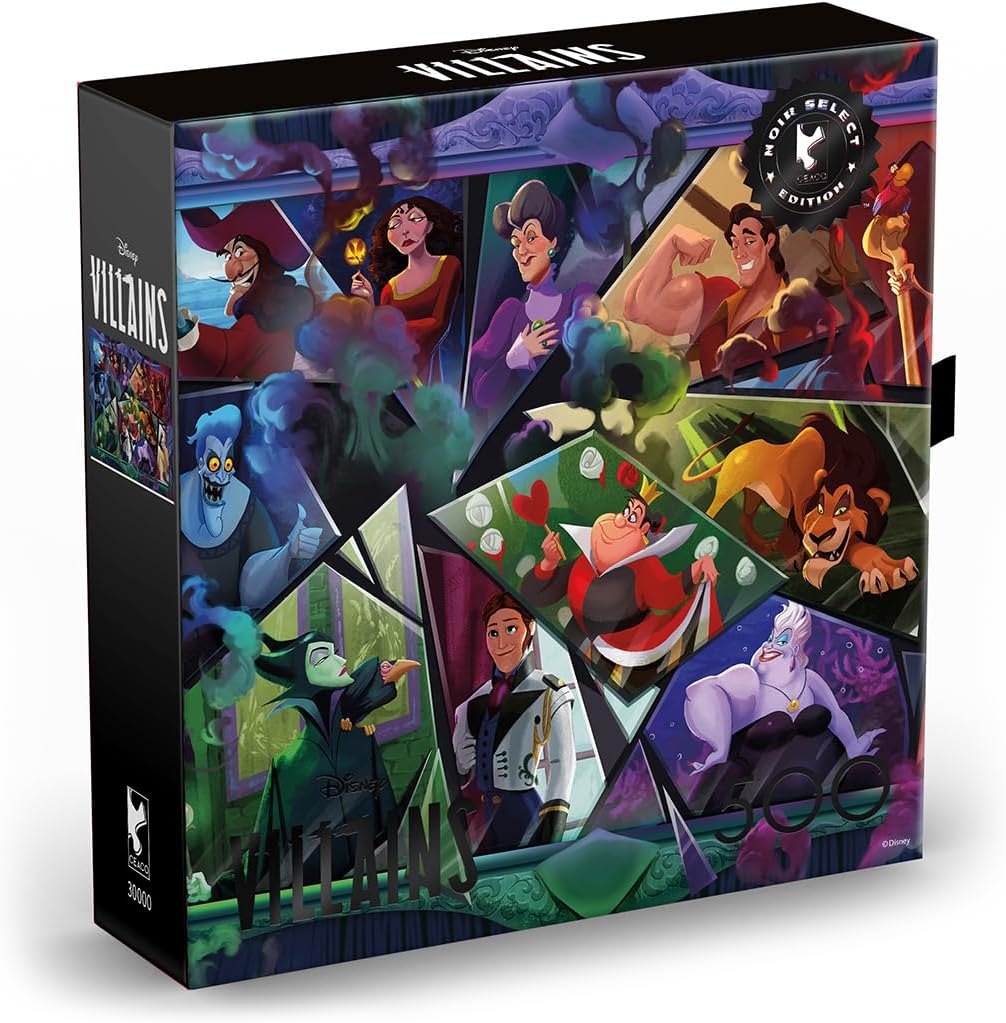 Ceaco – 500 Piece Disney Noir Villains Jigsaw Puzzle – Relaxing and Fun Activity for Adults, Pieces - Challenging and Colorful Puzzle for Adults – Precision-Cut Pieces, Beautiful Artwork
