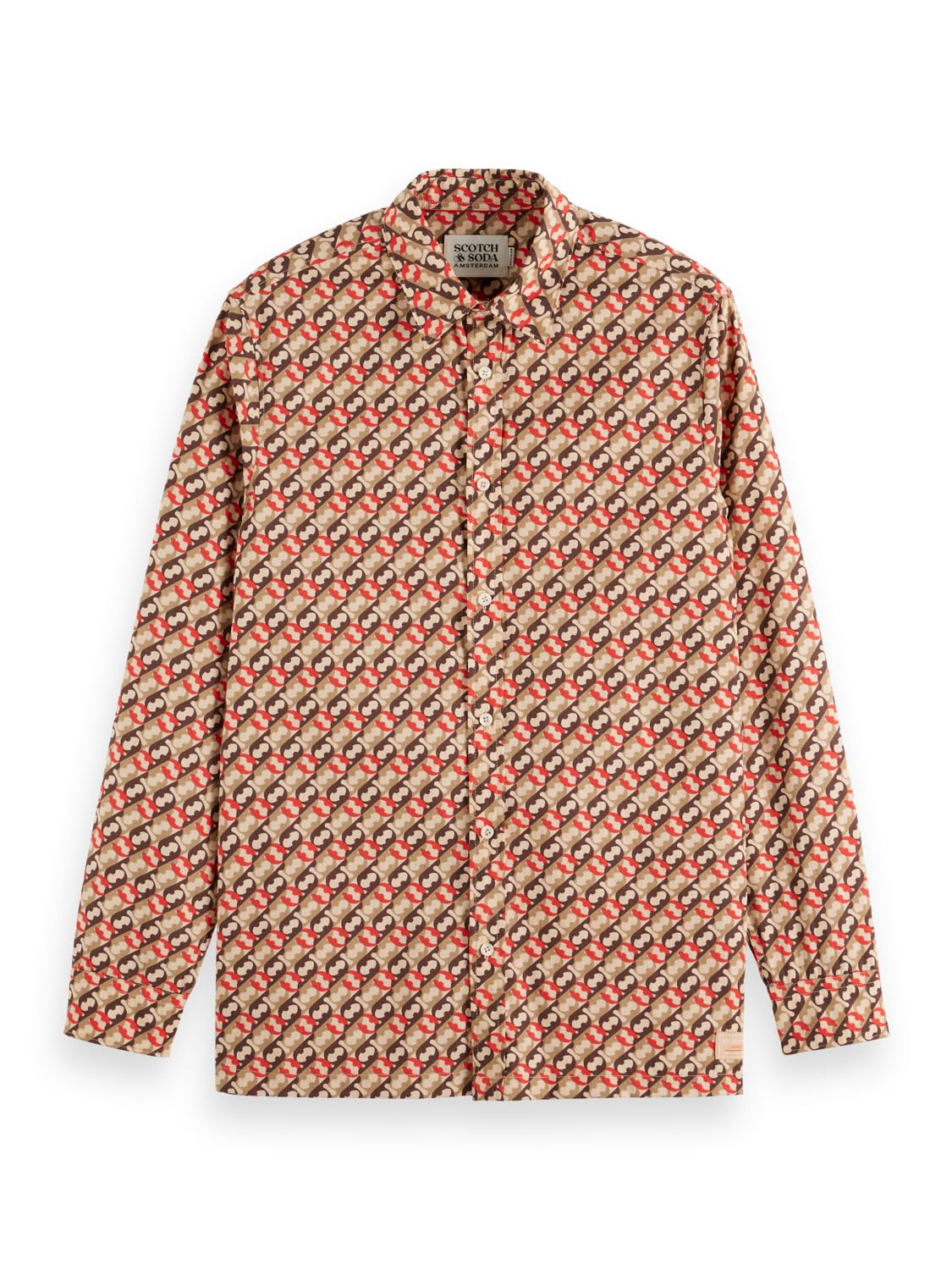 Scotch & Soda Regular-Fit Shirt, Camicia, Uomo, Nieuw Amsterdam Ditsy Beige, S