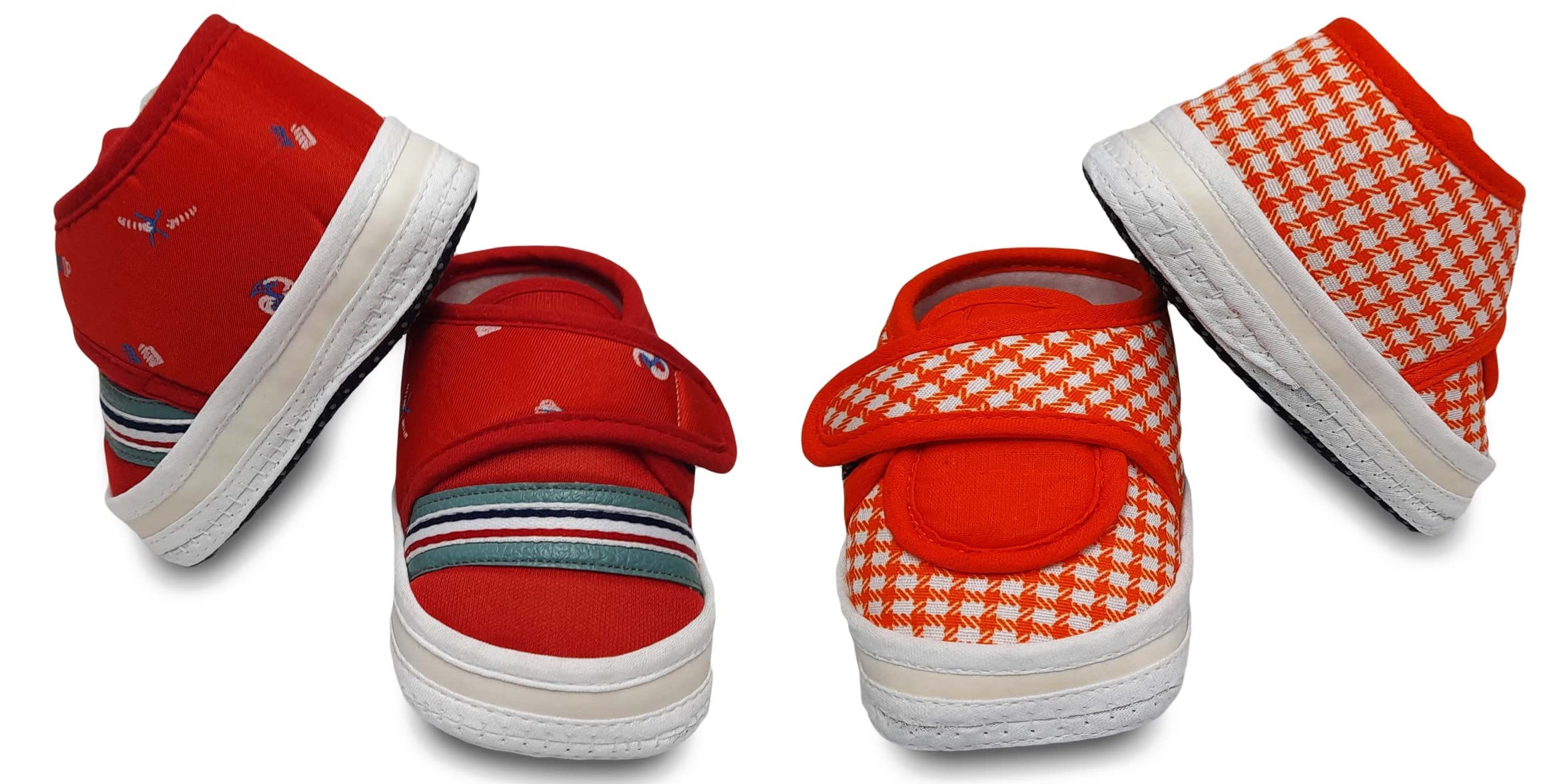 Tavish Baby Boy's and Girl's Canvas Shoes with Thick Dotted Sole (3-12 Months) - Pair of 2