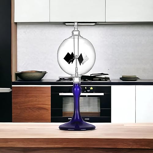 Vista 7 de Radiómetro de energía solar azul medio Crookes Paletas giratorias Molino de viento de vidrio Regalo Decoración de escritorio para el hogar M