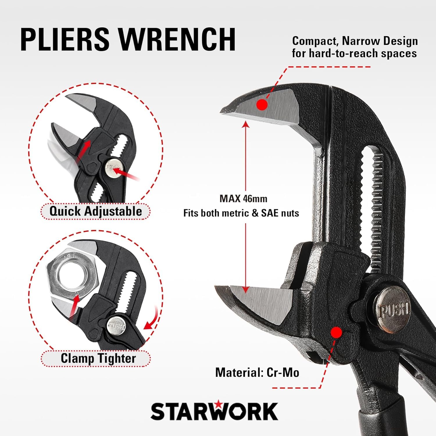 STARWORK ARWORK TRUE MECHANIC™ - Juego de herramientas mecánicas de 169 piezas y juego de enchufes, serie regalo, juego métrico profesional