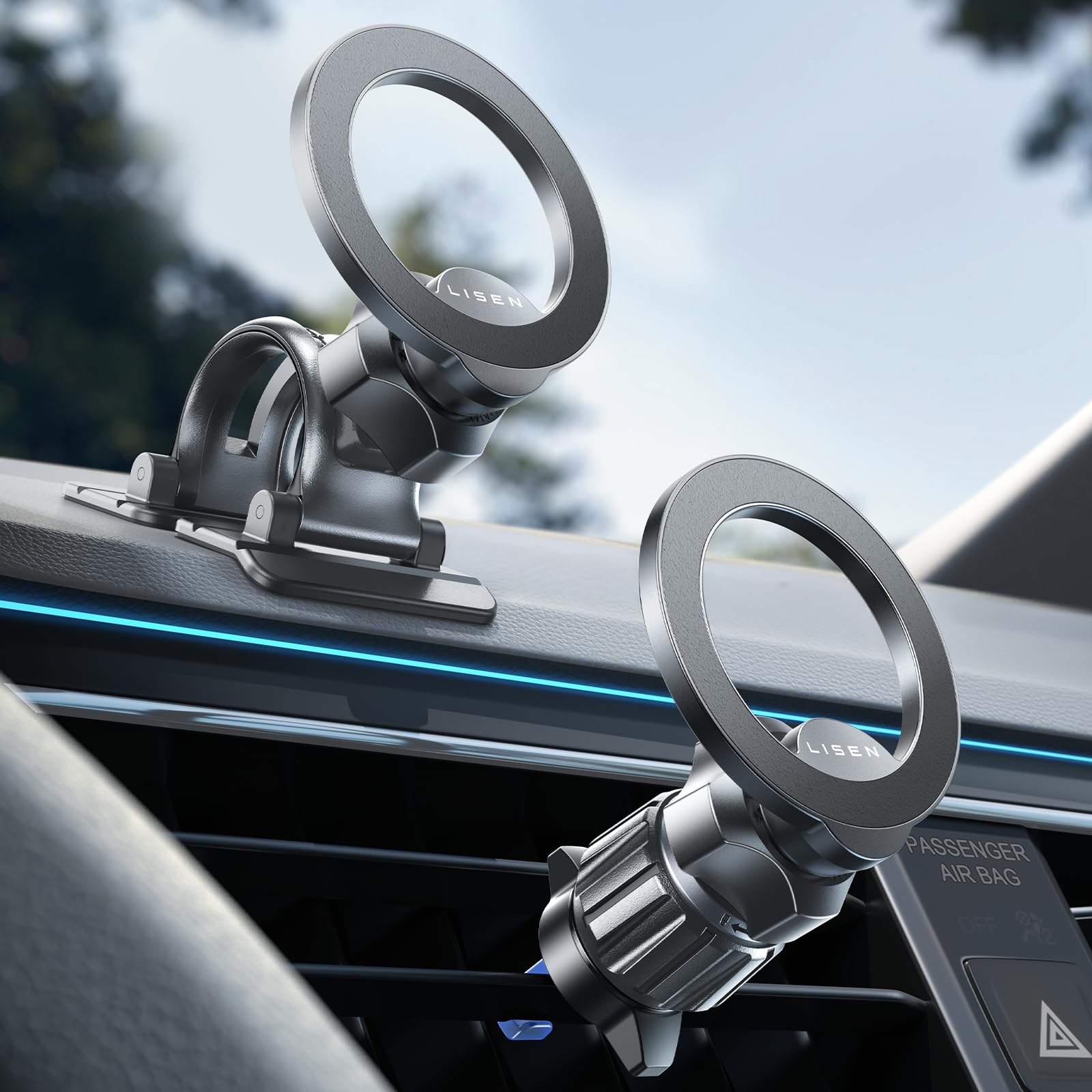 LISEN for MagSafe Car Mount Upgrade 2026 Ultra Magnets Magnetic Phone Holder for Your Car Cell Phone Holder