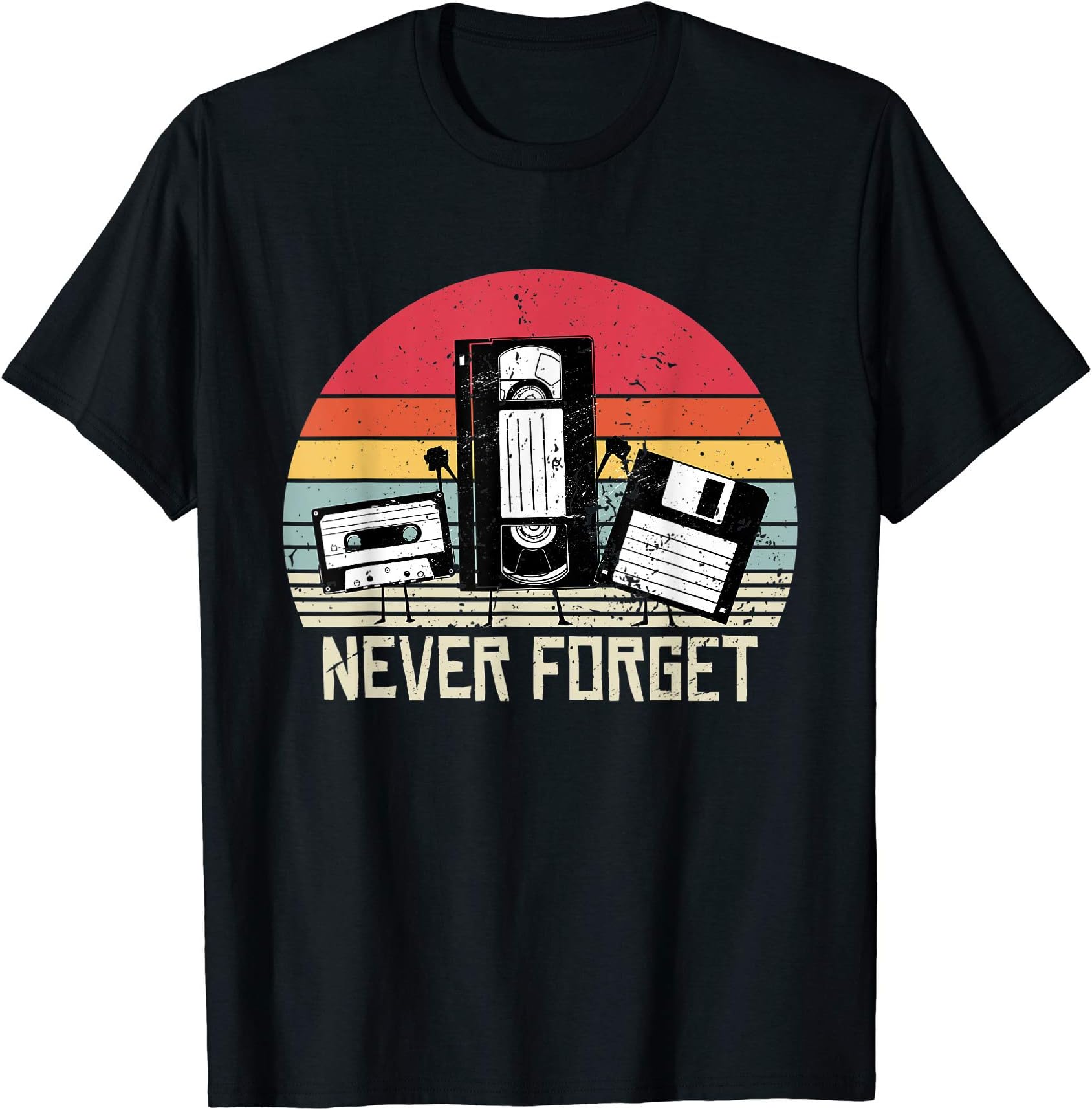 Never forget, Vintage & Retro Floppy Disc VHS giftFunny Never Forget, Floppy Disc VHS Tape, retro vintage T-Shirt