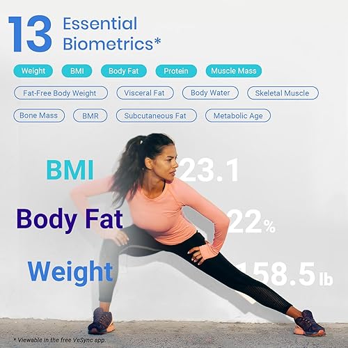 Miniatura 3 de Etekcity Báscula inteligente para peso corporal y porcentaje de grasa, máquina de pesaje precisa digital para baño para el IMC y músculo