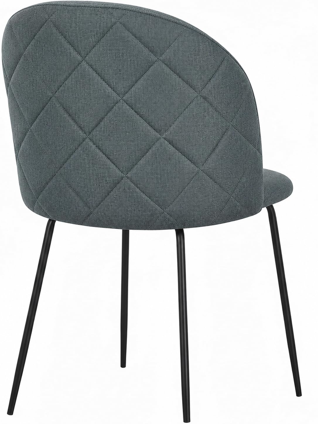 Cribel SEDIA TAMARA TESSUTO GAMBE NERE | Set 4 Sedie da Pranzo in Tessuto con Struttura in Metallo Nero | Design Moderno ed Elegante per Cucina, Soggiorno o Bar (VERDE OLIVA/GAMBE NERE)