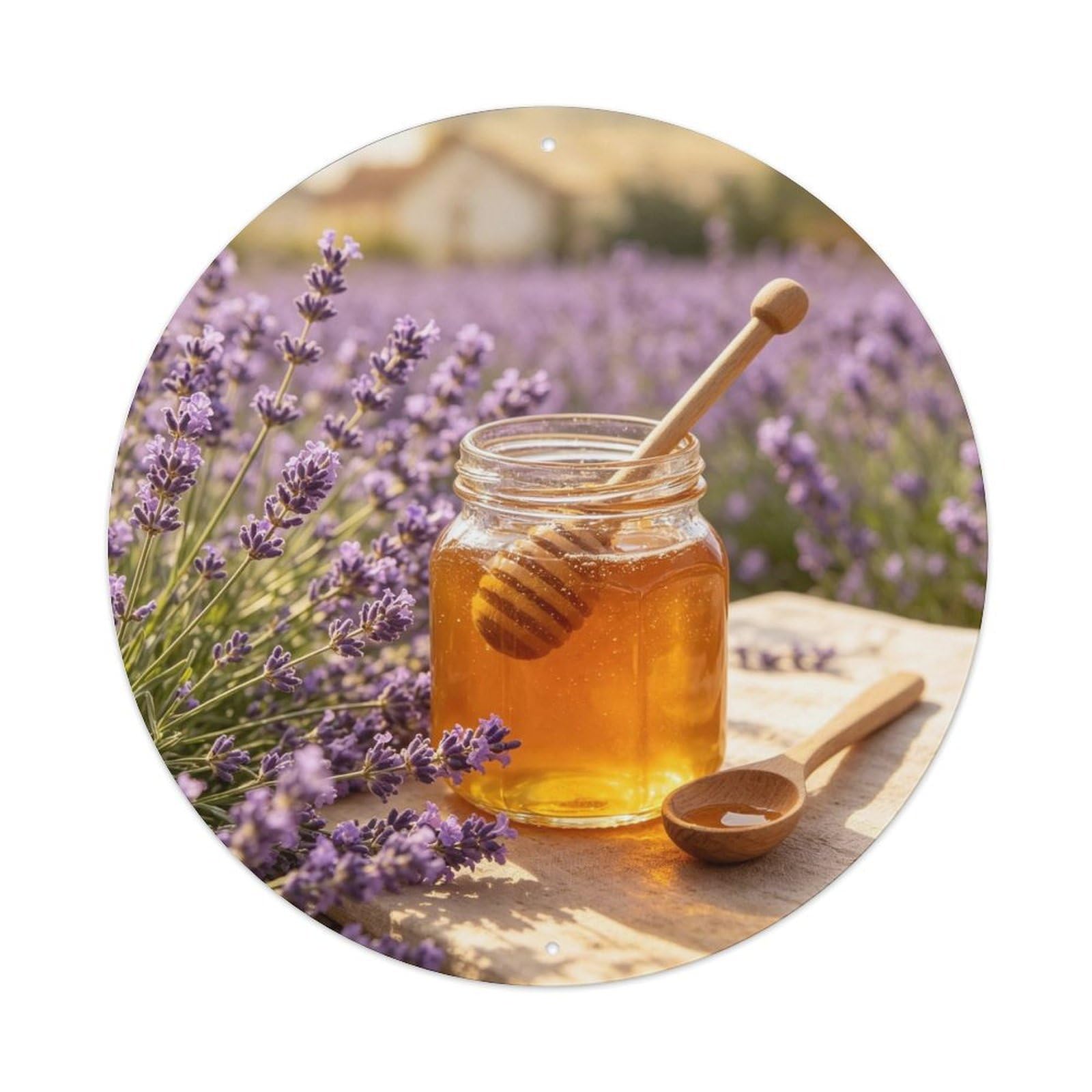 Lavender Honey Jar Cottage Style Metal Tin Sign Plaque