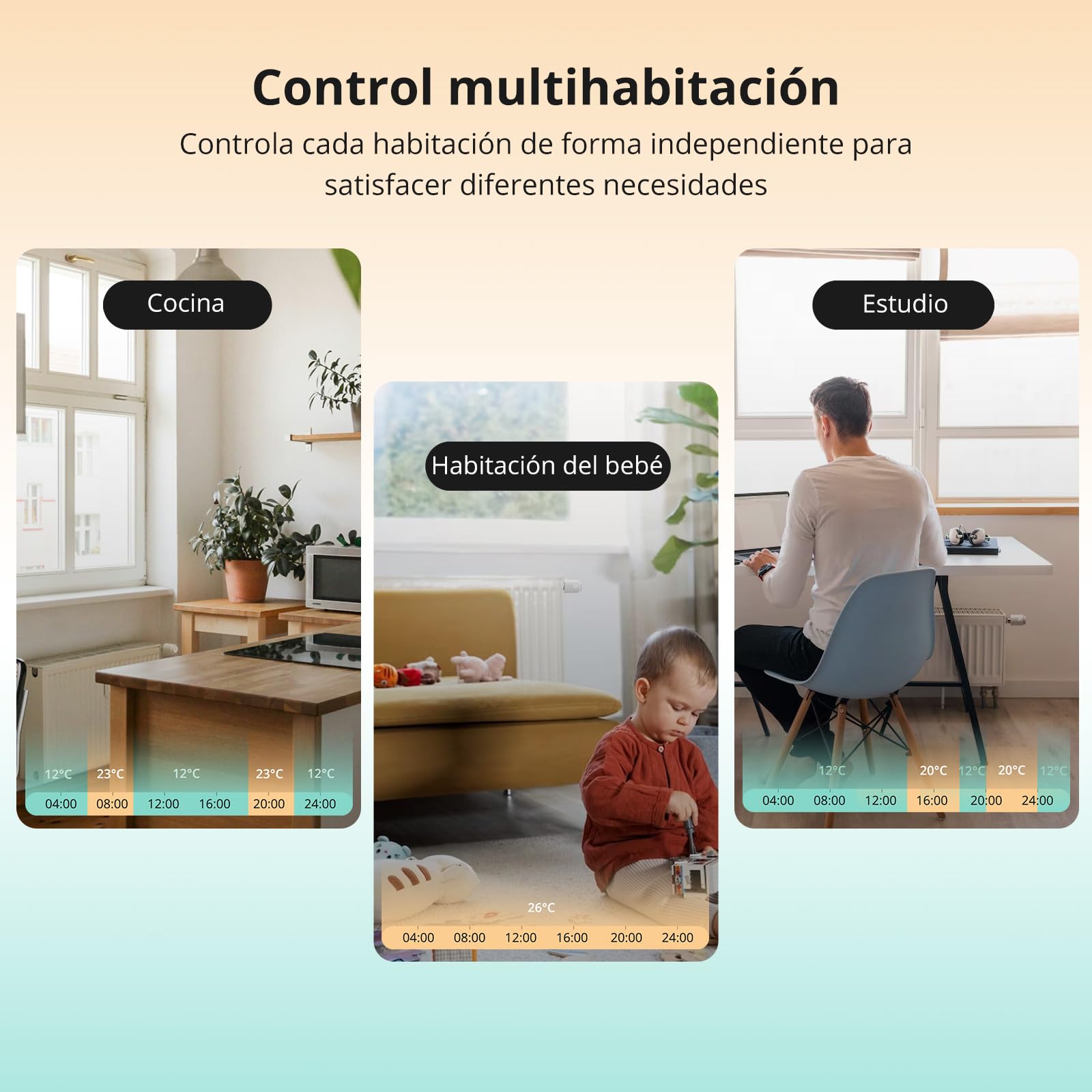 SONOFF Cabezal Termostático Inteligente Zigbee para Válvula Termostática de Radiador 1pcs. Regulador de Temperatura, Pantalla LED, Requiere Zigbee 3.0 Hub. Control por Voz
