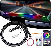 Vista 10 de Luces LED inteligentes para el interior del automóvil con puerto USB, tira LED acrílica de fibra óptica de iluminación ambiental, control