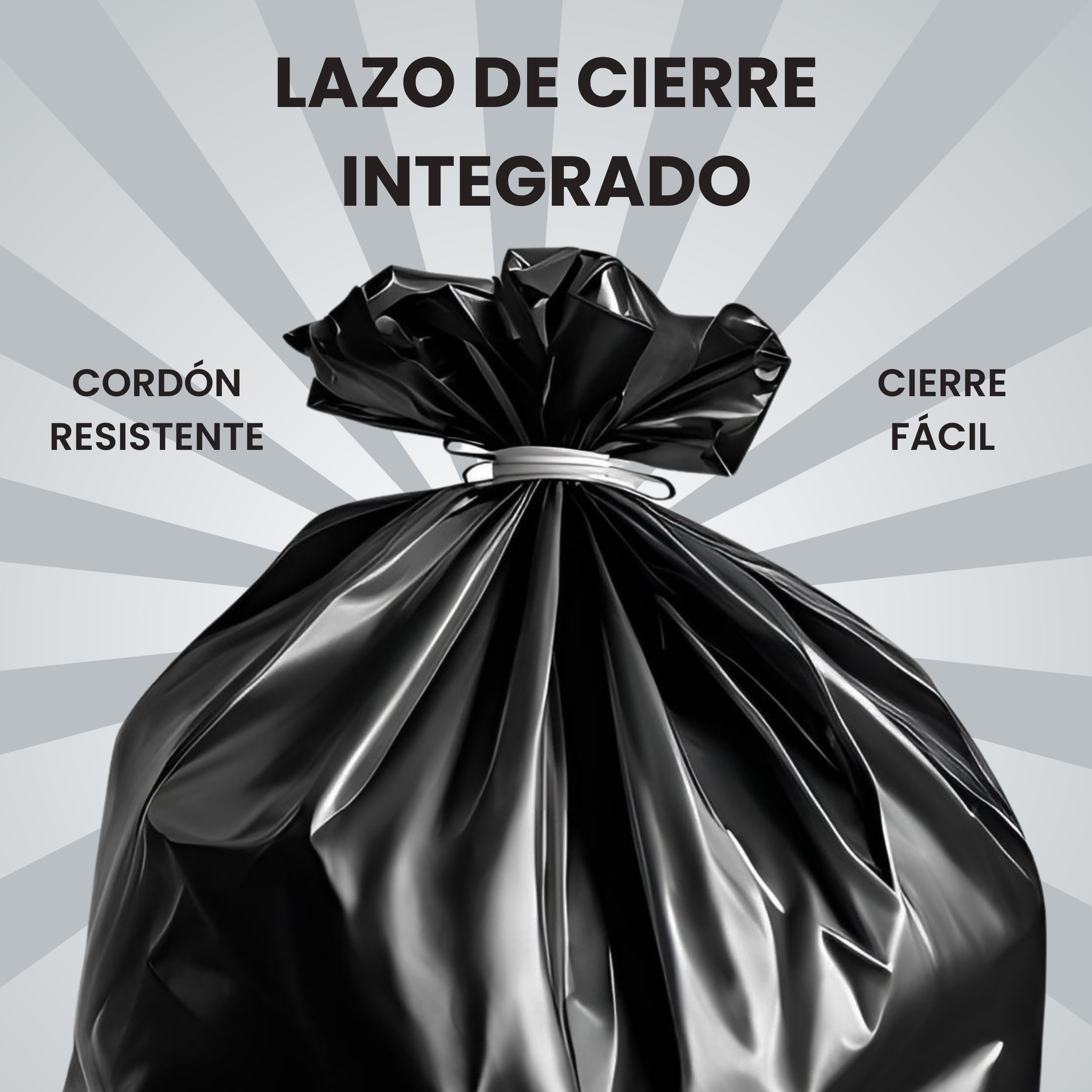 FRIO - 200 bolsas de basura negras grandes, 150 litros, sacos para residuos comunitarios formato ahorro para cubo de reciclaje, con asas de cierre; bolsas de basura 80x120 cm, multicapa, resistentes