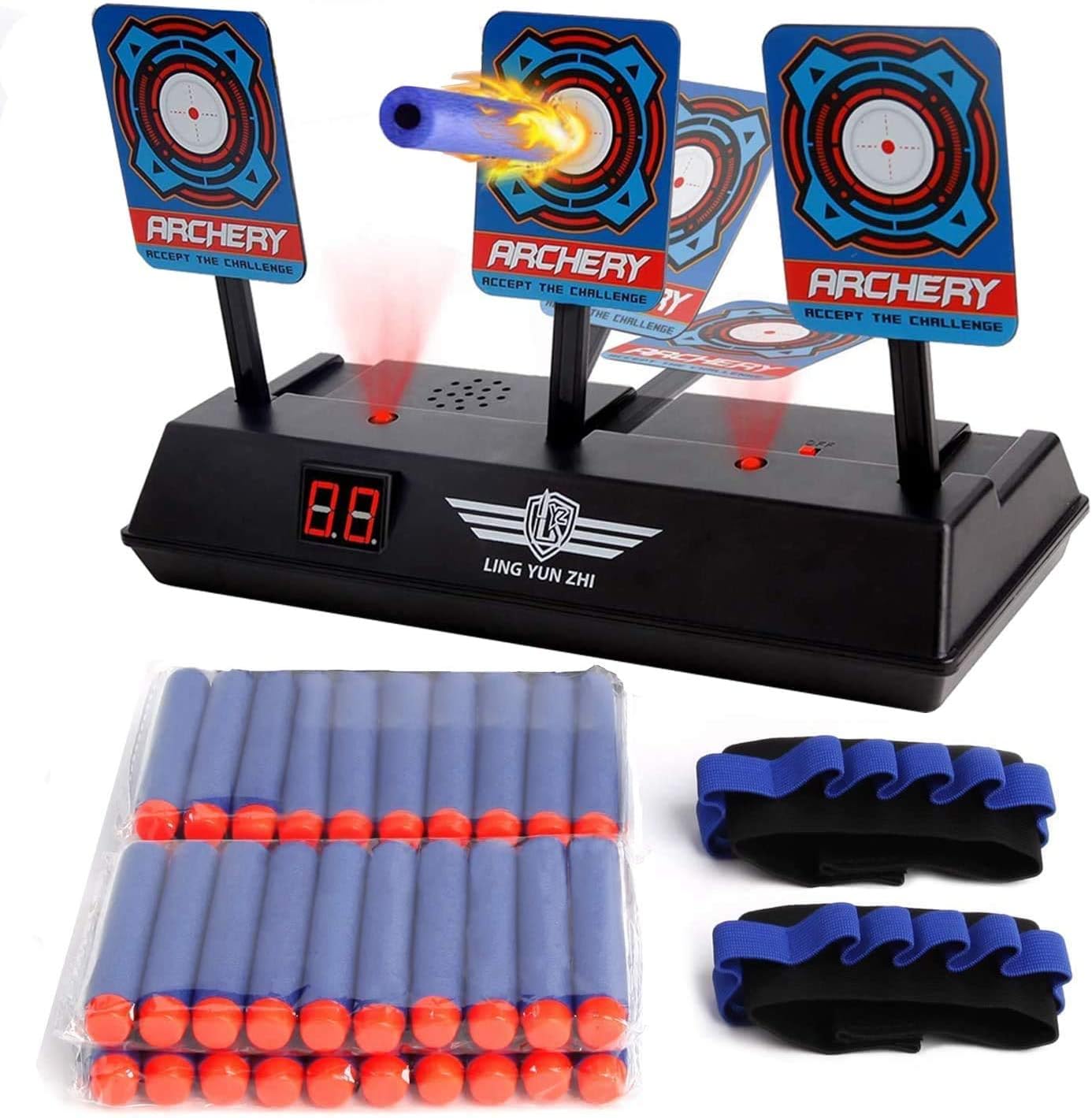 POKONBOY Electronic Target Fit for Nerf Guns, Auto Reset Digital Scoring Targets for Shooting Practice for Boys Girls Kids Outdoor