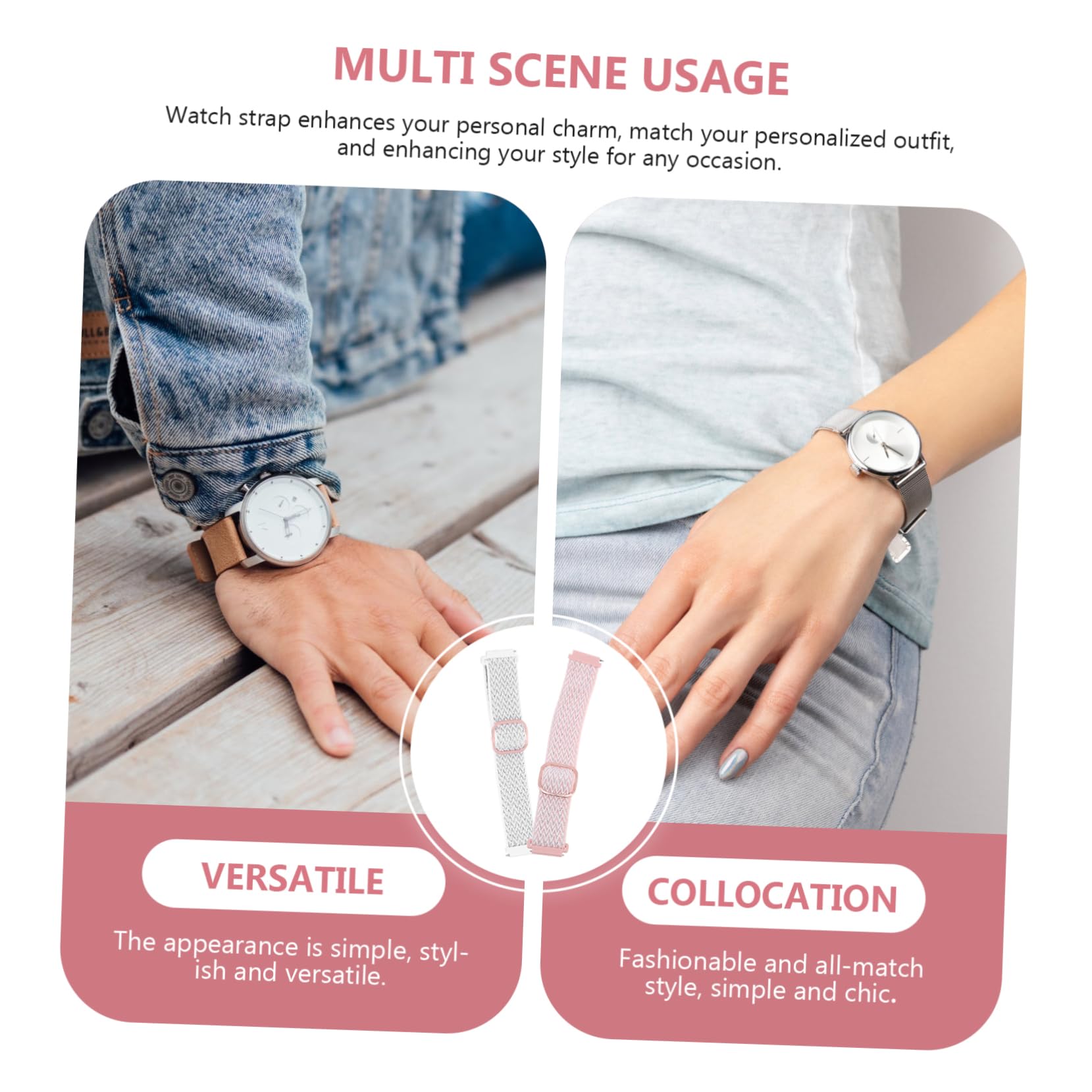 Artibetter 10piezas Correa Decorativa Tejida Para Reloj Banda De Diseño De Olas Pack Accesorio Para Especiales