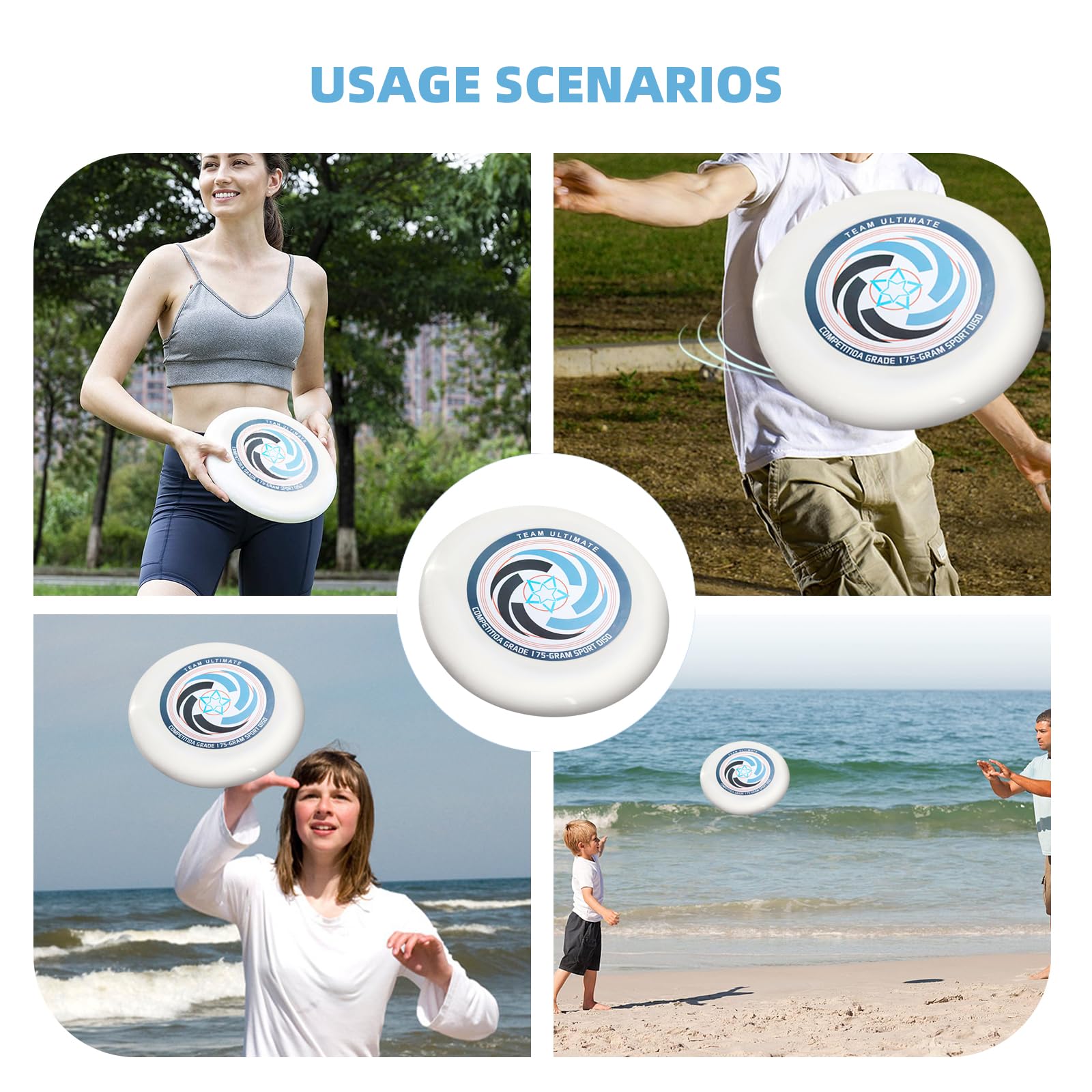 175g Frisbee competitivo de Ultimate, Frisbee Profesional Giratorio, Deportes Divertidos al Aire Libre, Adecuado para Jugadores Ocasionales y Profesionales (Bolsa de Almacenamiento)【Sección B】