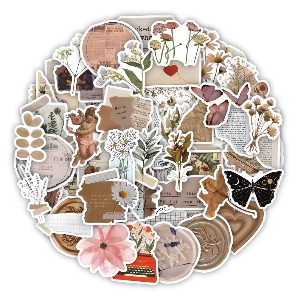 120 Adesivi Estetici Preppy In Vinile - Impermeabili - Per Scrapbooking E Decorazione