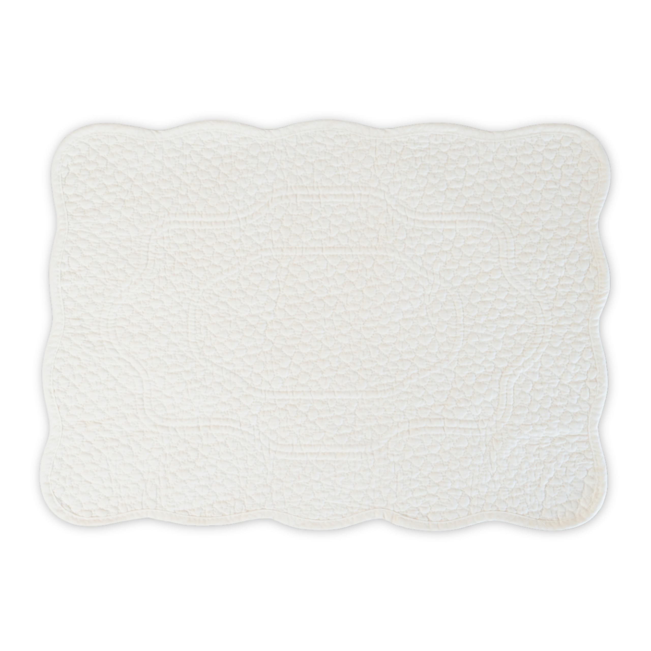 6er-Set gepolsterte Baumwoll-Tischsets waschbar 33x46cm, Weiß