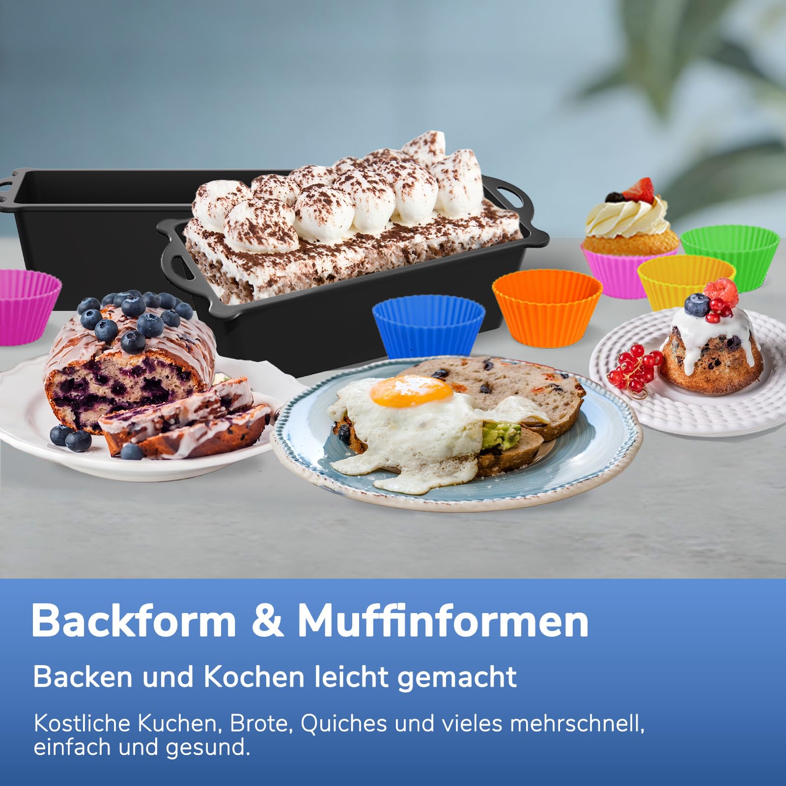 Heißluftfritteuse Zubehör für Philips Flexbasket Airfryer 1000 Series 7,1L | 3Pcs Maßgeschneiderte Airfryer Silikonform Zubehör, Wiederverwendbare Auflaufform Einsatz, Für Philips Airfryer NA154/00 7,1L