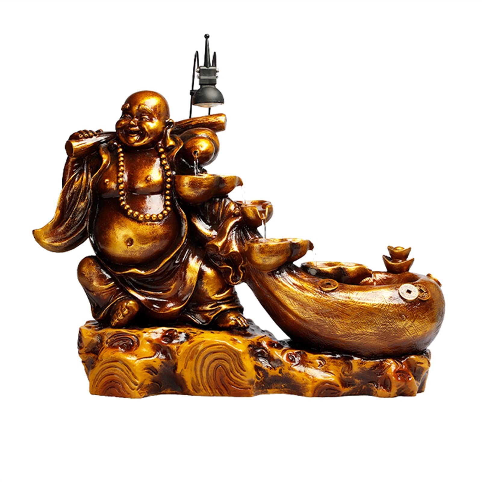 Fontanna stołowa do wnętrz, dekoracyjny wodospad, motyw: Budda, Feng Shui, Zen, do salonu, biura