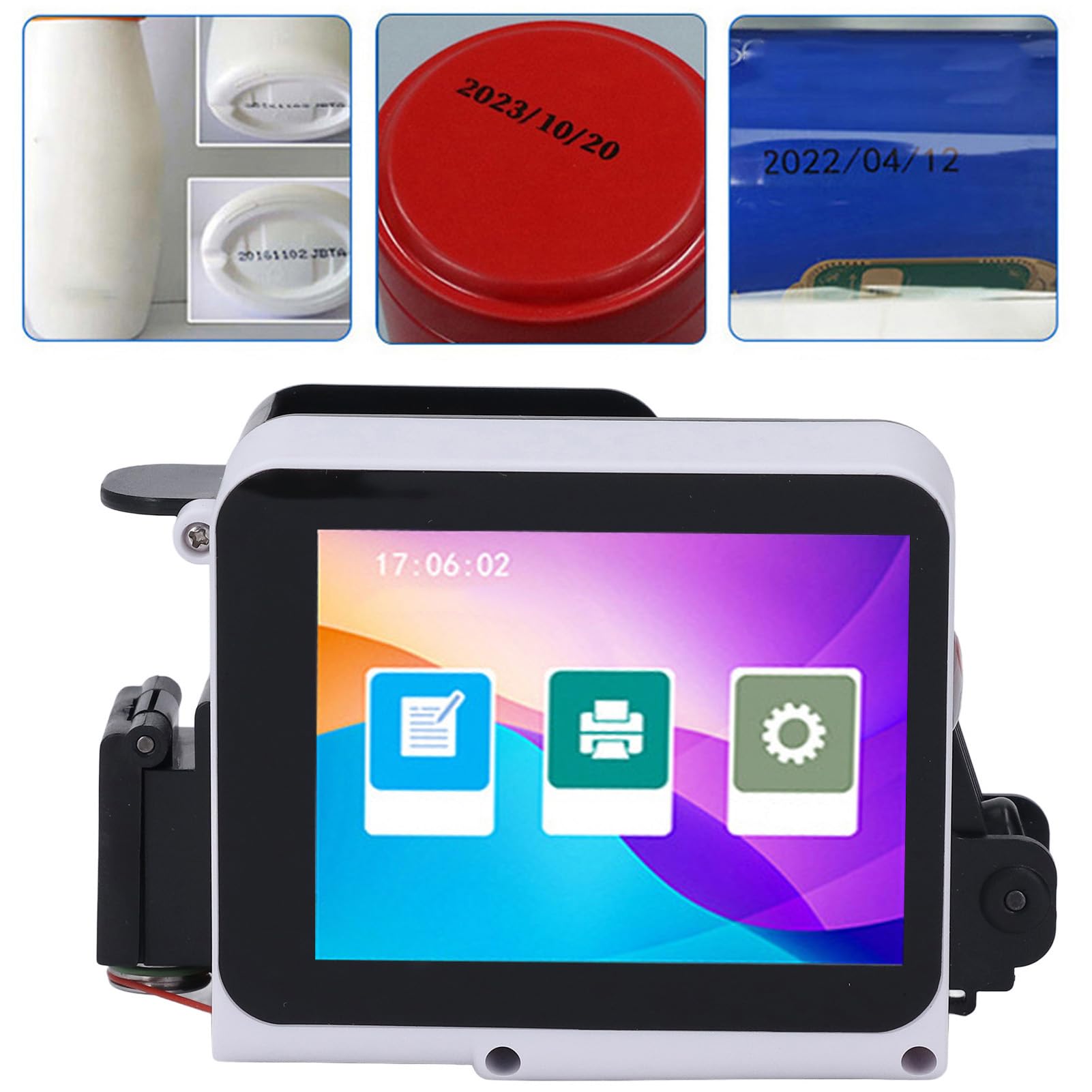 CHICIRIS Przenośna Drukarka Ręczna HD Ekran Dotykowy 600dpi Maszyna do Drukowania Danych dla Danych Kodów Kreskowych, łączność USB C, Idealna Drukarka w Ramach Go