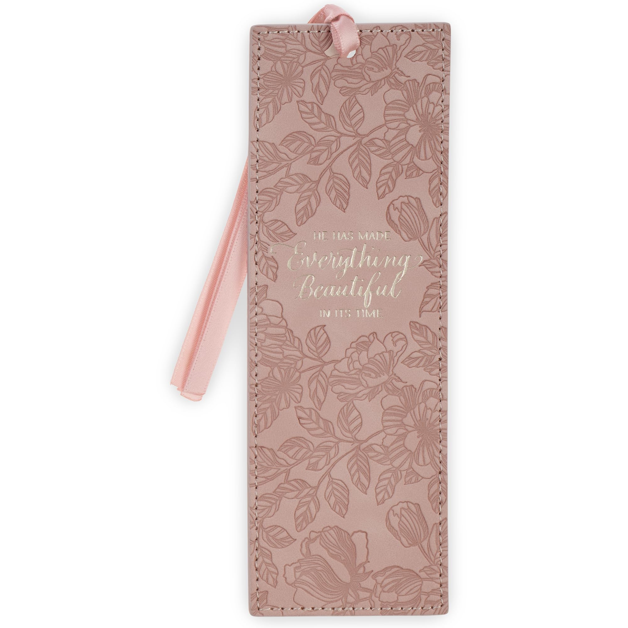 Christian Art Gifts Premium Faux Leather Bookmark: Everything Beautiful