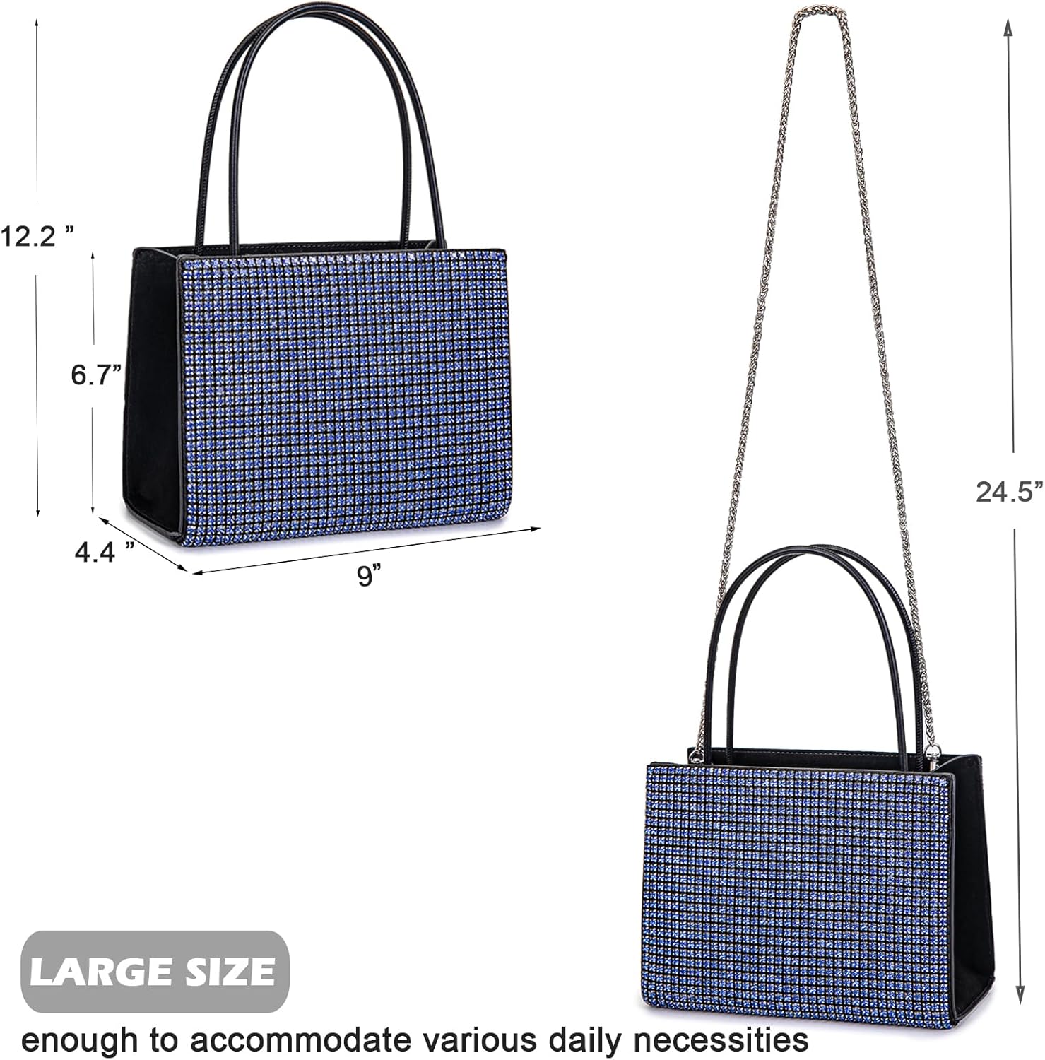 Women's Evening Handbags Women Tote Top Handle Purse Shoulder Satchel Bags Sparkly Rhinestone Evening Clutch Purse Formal - Image 7