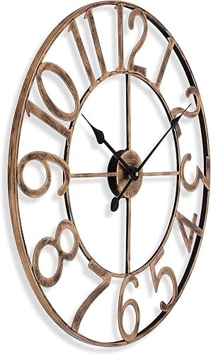 Miniatura 6 de Relojes de pared grandes de 18 pulgadas para decoración de sala de estar, reloj de pared analógico silencioso que funciona con pilas, reloj de pared