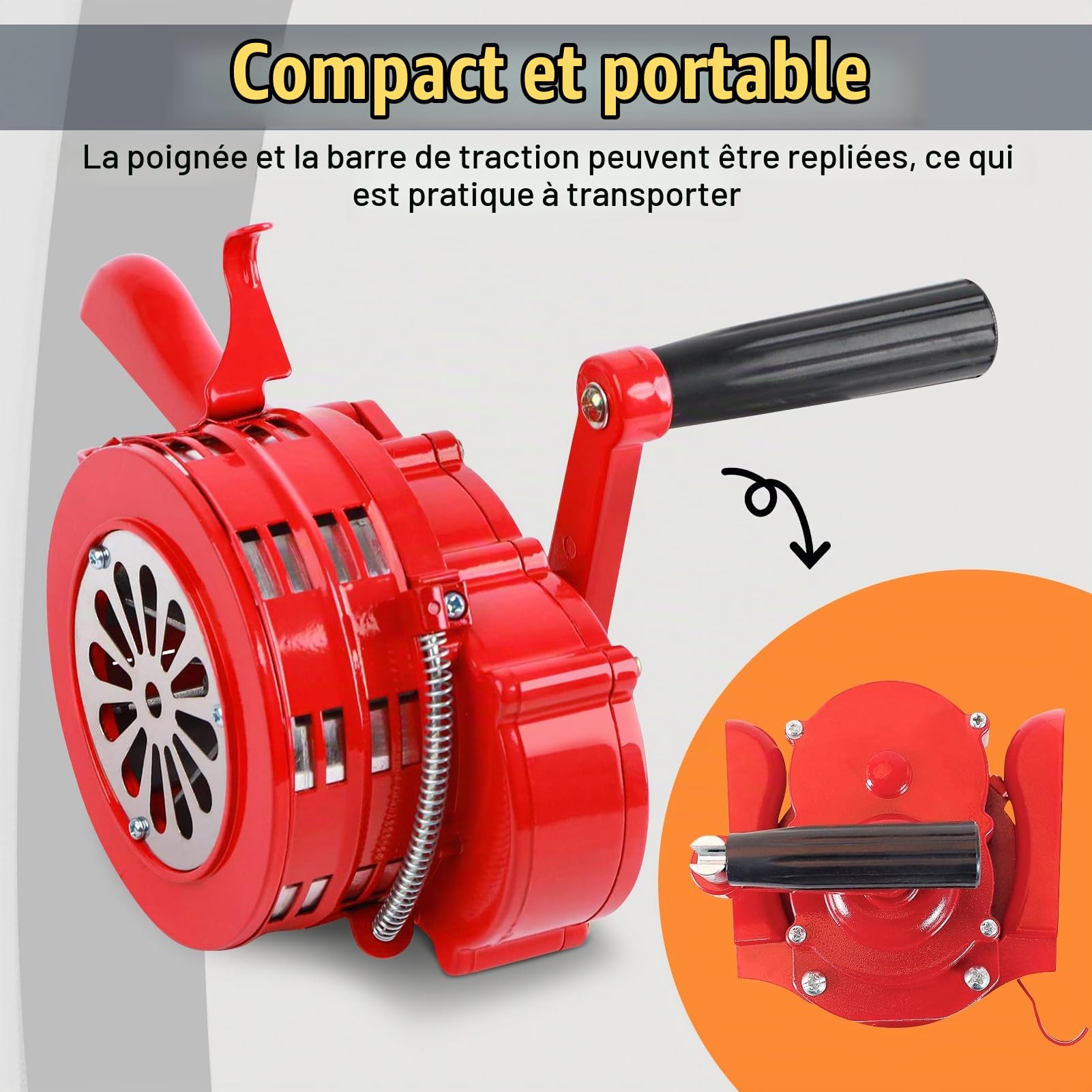 Cocoarm Sirène Portative 120 dB, Air Manuelle, Alarme Métallique Rouge