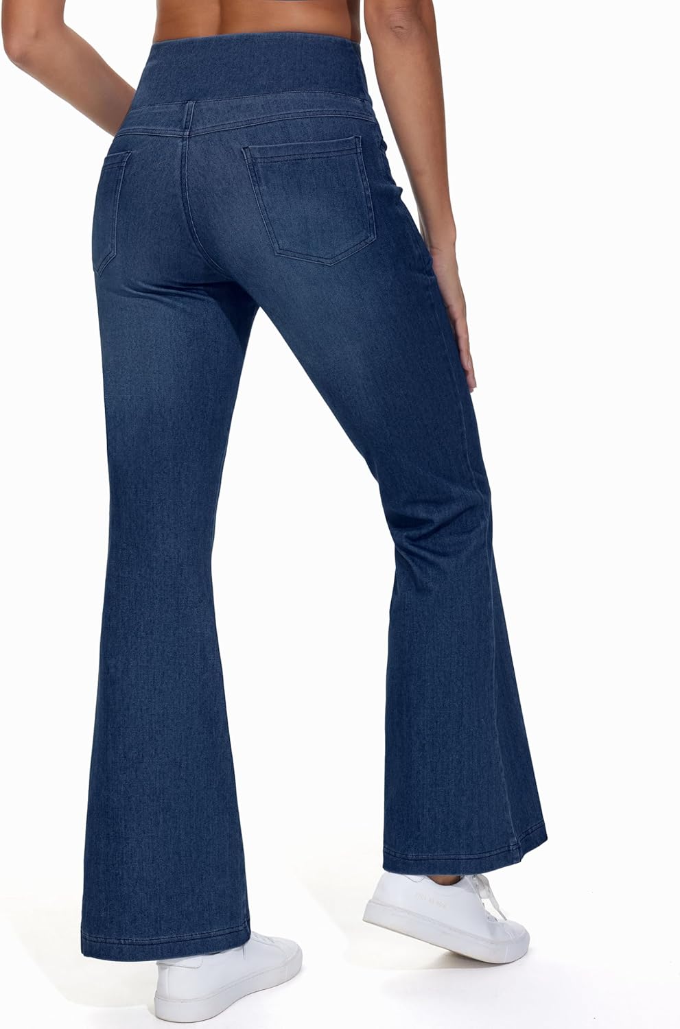 THE GYM PEOPLE Women's Tummy Control Bell Bottom Jeans High Waisted Wide Leg Flare Pants Jeggings with Pockets - Image 2