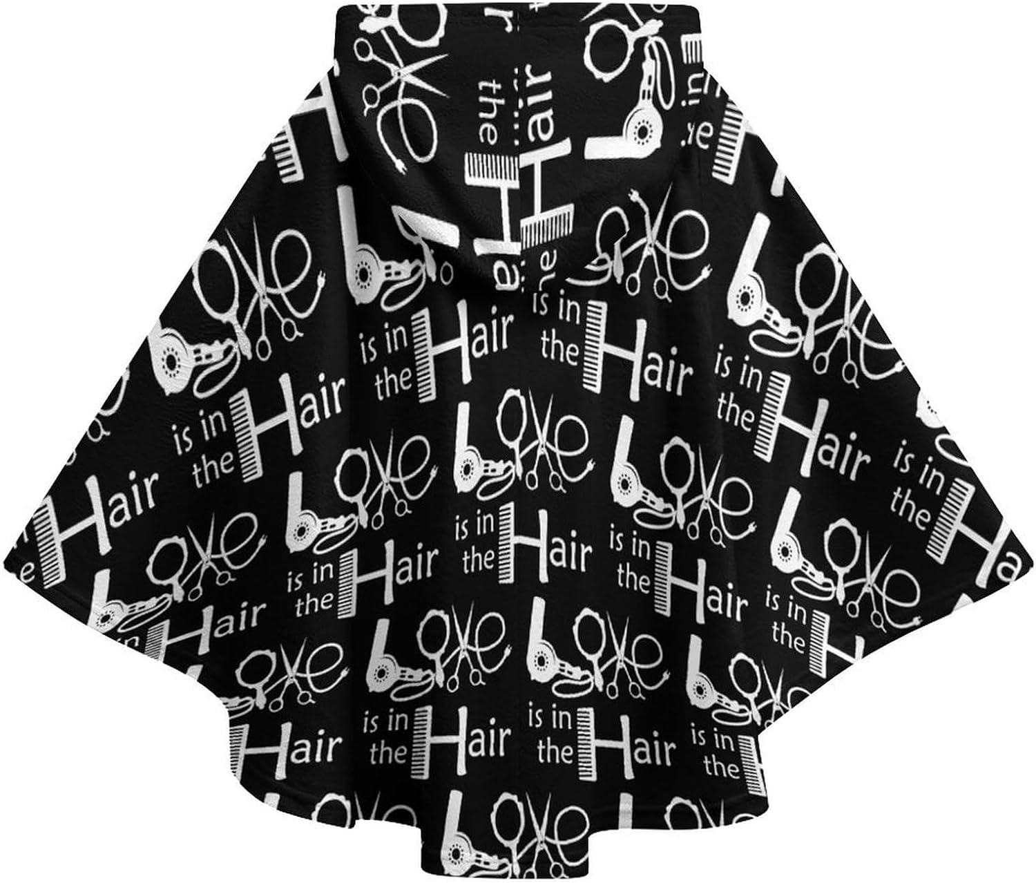 Barber Salon Hairdresser Love Wearable Blanket with Hooded Flannel Blankets Cape with Pocket