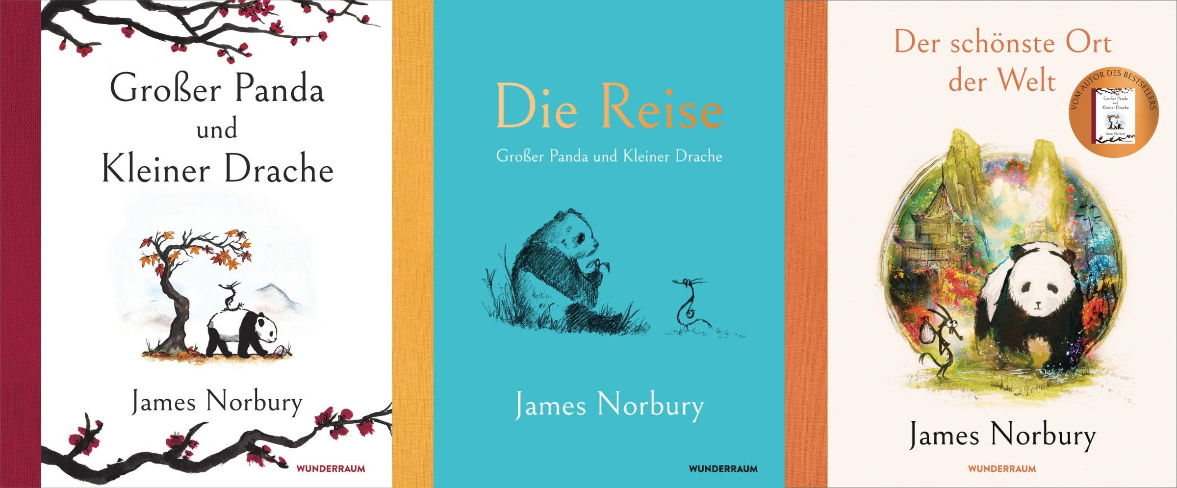 Großer Panda und Kleiner Drache: 3 wunderschöne Bücher im Set + 1 exklusive DIN A5-Karte