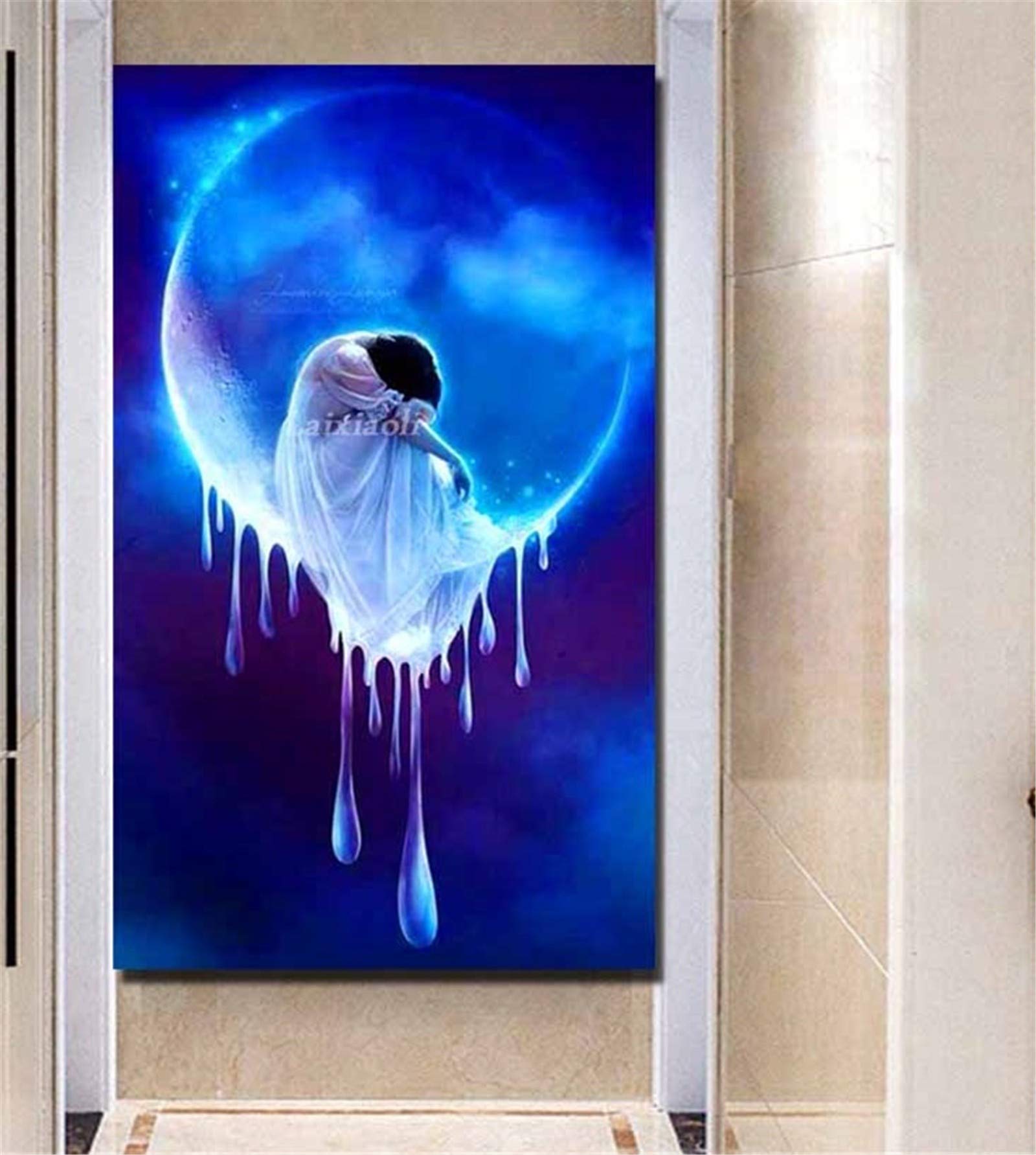 Peinture diamant broderie 5D fille sur la lune pour exprimer votre art