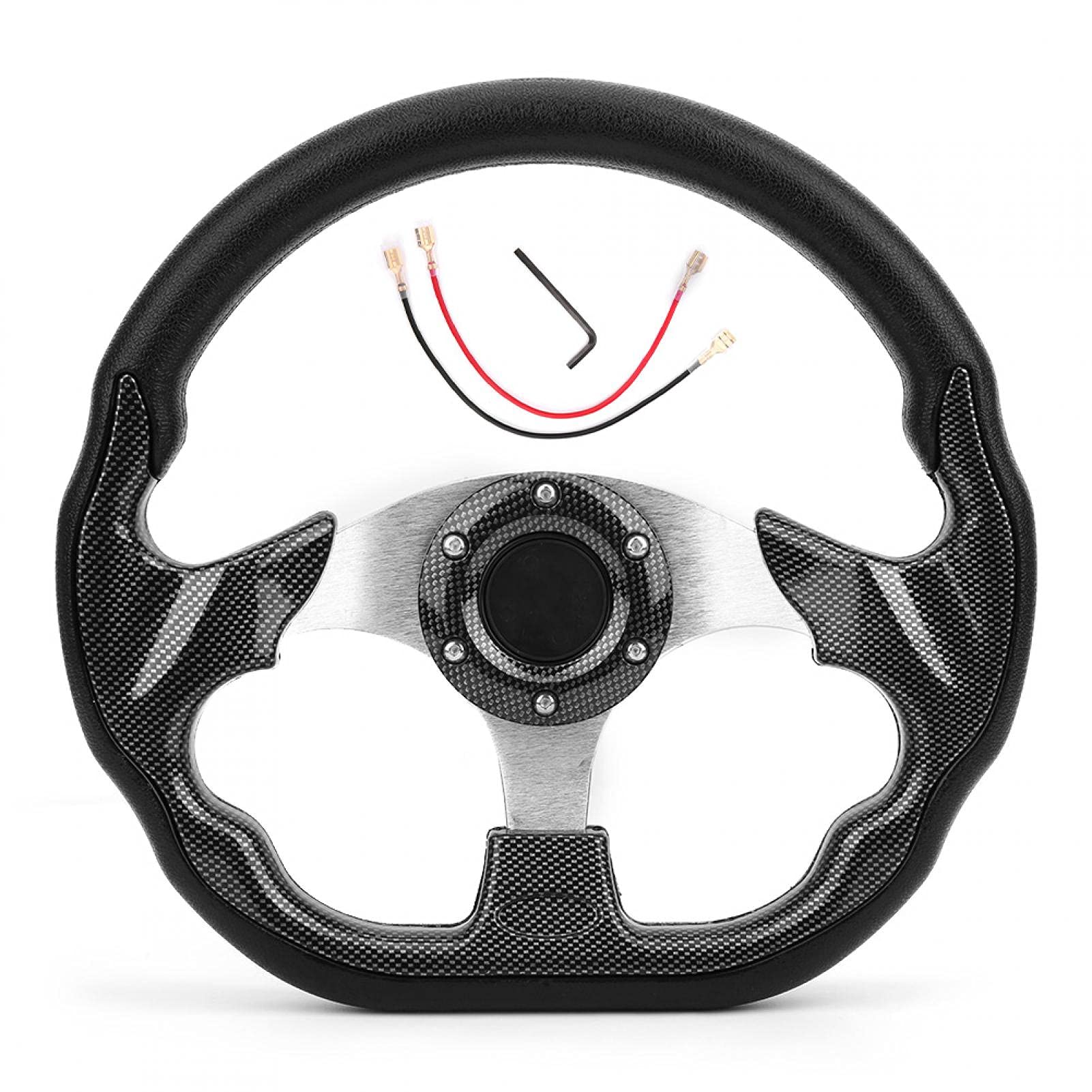 Volante da auto universale da 12,5 pollici stile in fibra di carbonio da corsa con pulsante clacson 320MM