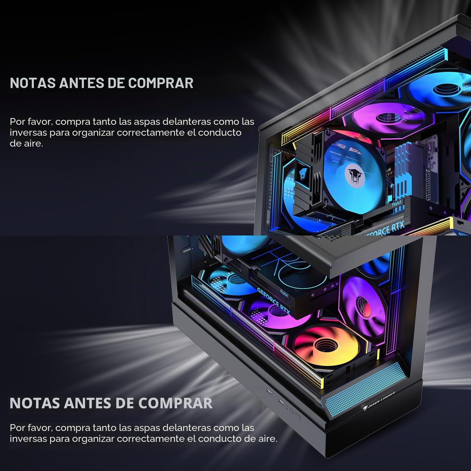 TZMRIT Interstellar-V2 Ventilador de Flujo Inverso Negro, Infinity Fan 120 mm, PWM ARGB RGB