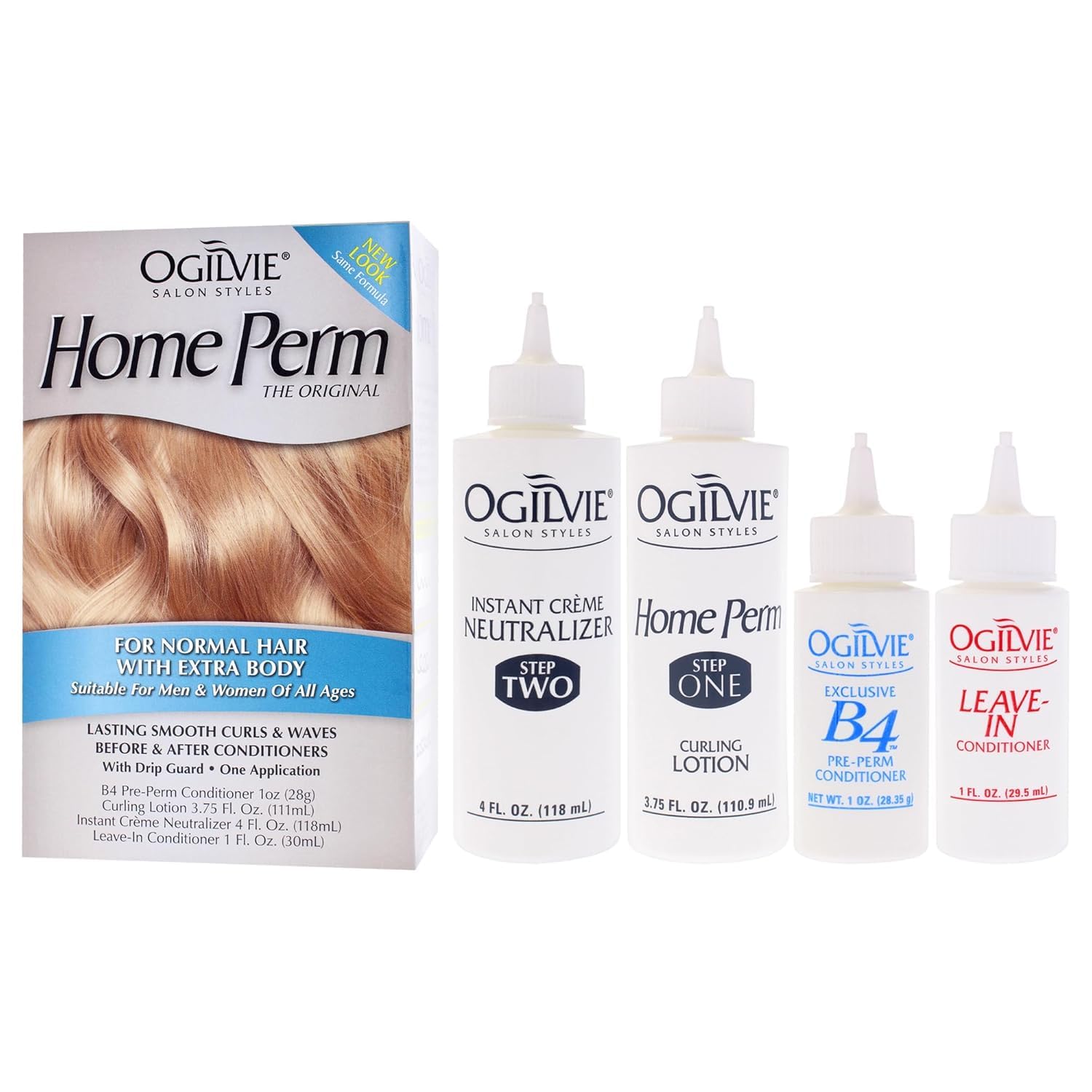 Ogilvie The Original Home Perm Dauerwelle Set für normales Haar Langfristige Locken und Wellen