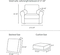 Vista 144 de CHUN YI - Funda elástica para sofá (7 piezas), funda para sofá de 3 plazas con tres respaldos y cojines separados con banda elástica, tela jacquard
