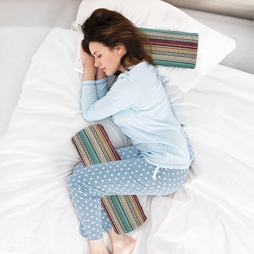 Miniatura 6 de Gredecor Almohada cervical para el cuello, manta étnica mexicana, serape del suroeste, almohada cilíndrica de espuma viscoelástica con funda