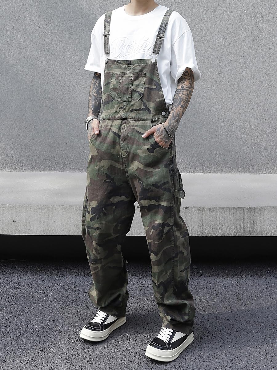ORANDESIGNE Jeans Latzhose Herren Denim Overall Männer Sommer Streetwear Casual Verstellbare Träger Jumpsuit