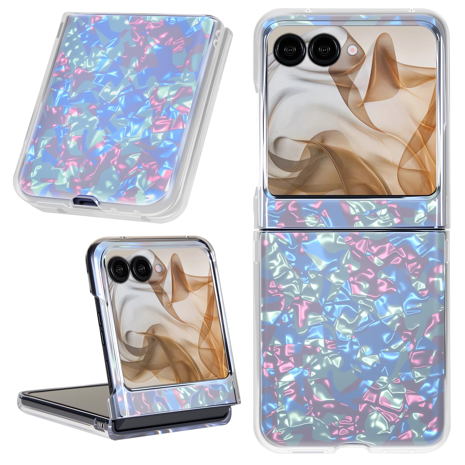 Fourmor for Motorola Razr 2024/2025 Folding Phone Case - Laser Pattern - Drop-Proof - Shock-Resistant - Lightweight