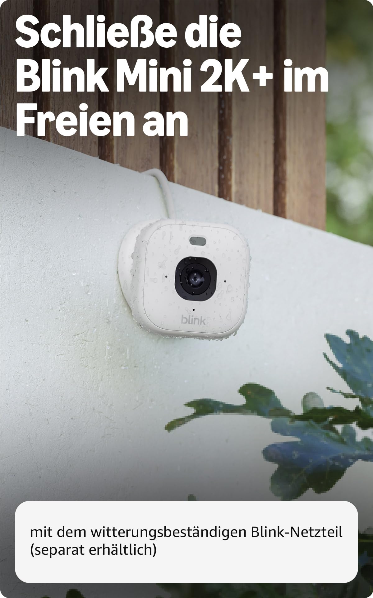 Blink Mini 2K+ (neueste Generation) Überwachungskamera für den Innenbereich | Sicherheitskamera mit Netzstecker für zuhause | 2K-Videoauflösung, 4-fach-Zoom, Nachtsicht in Farbe | 1 Kamera – Weiß