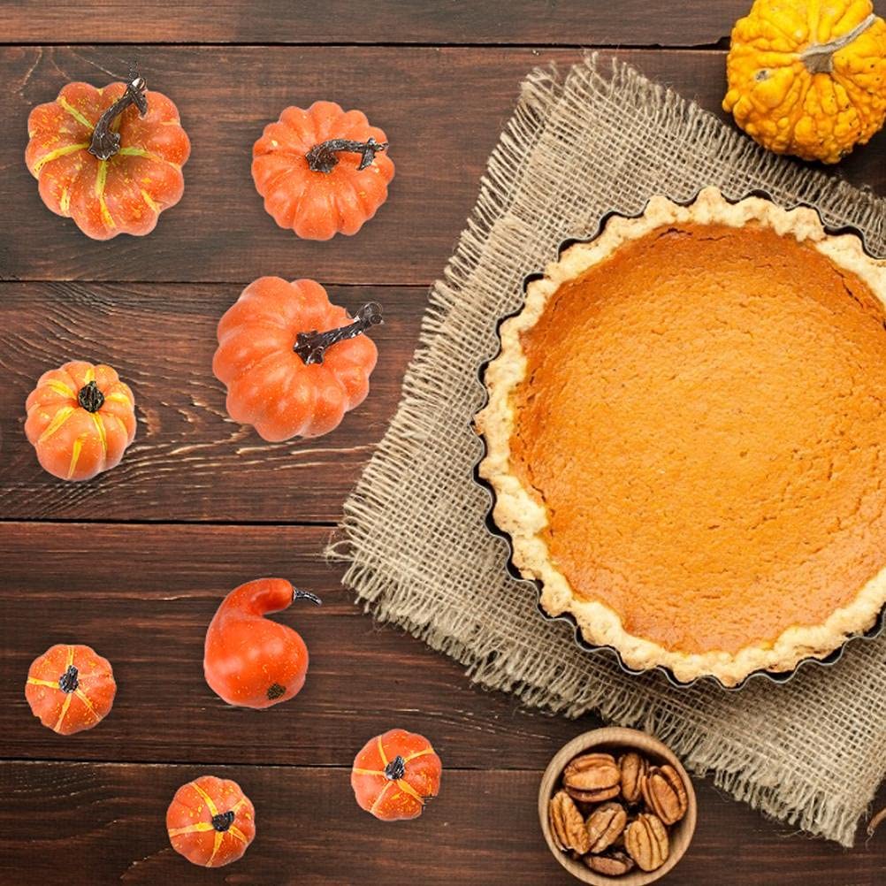 8 Pezzi di zucche di Simulazione Zucche Artificiali Puntelli per Feste per la Decorazione del Ringraziamento di Halloween Little Surprise