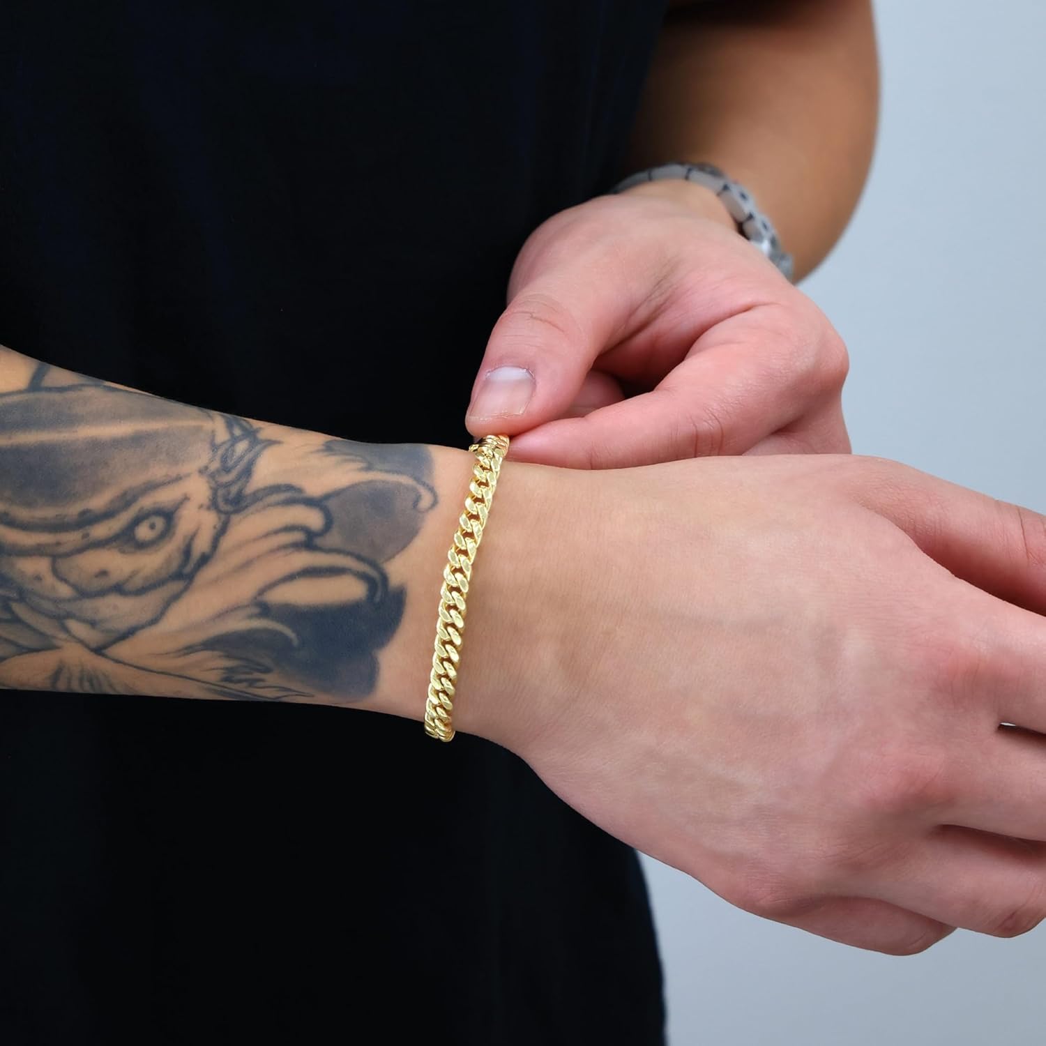 Nuragold 14k Real Yellow Gold Miami Cuban Link 5.5mm Chain Bracelet (7"-9") Italian Jewelry for Men & Women