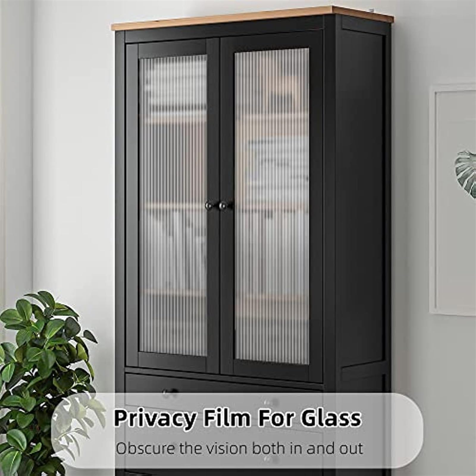 Película para Ventanas de Vidrio Película Decorativa de Vinilo Esmerilado privacidad Vidrio Ventana, calcomanía 3D baño Sala Estar sin Adhesivo(45x500cm)