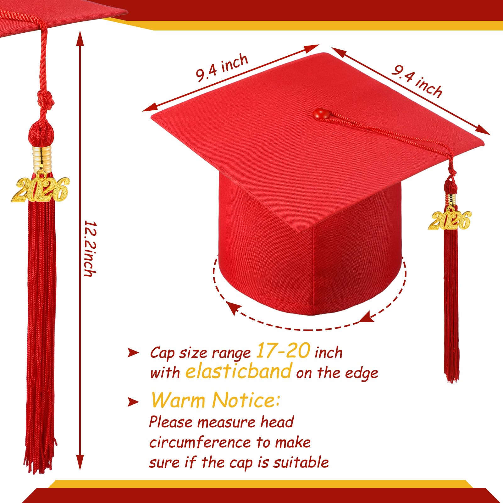 Berlune Gorras de graduación de preescolar 2026 para niños con borla de metal para preescolar