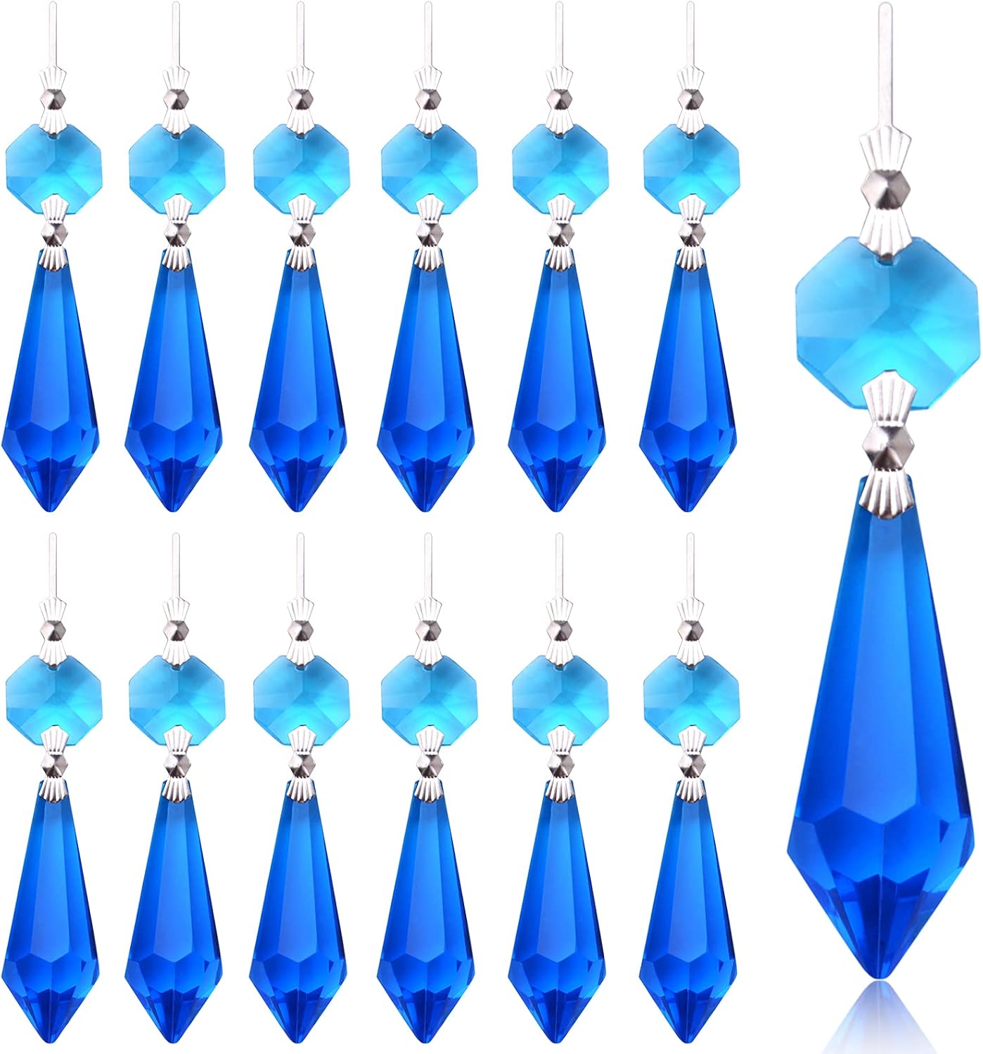 20pcs Crystals Prisms Glass Tip Beads Replacements Chandelier Icicle