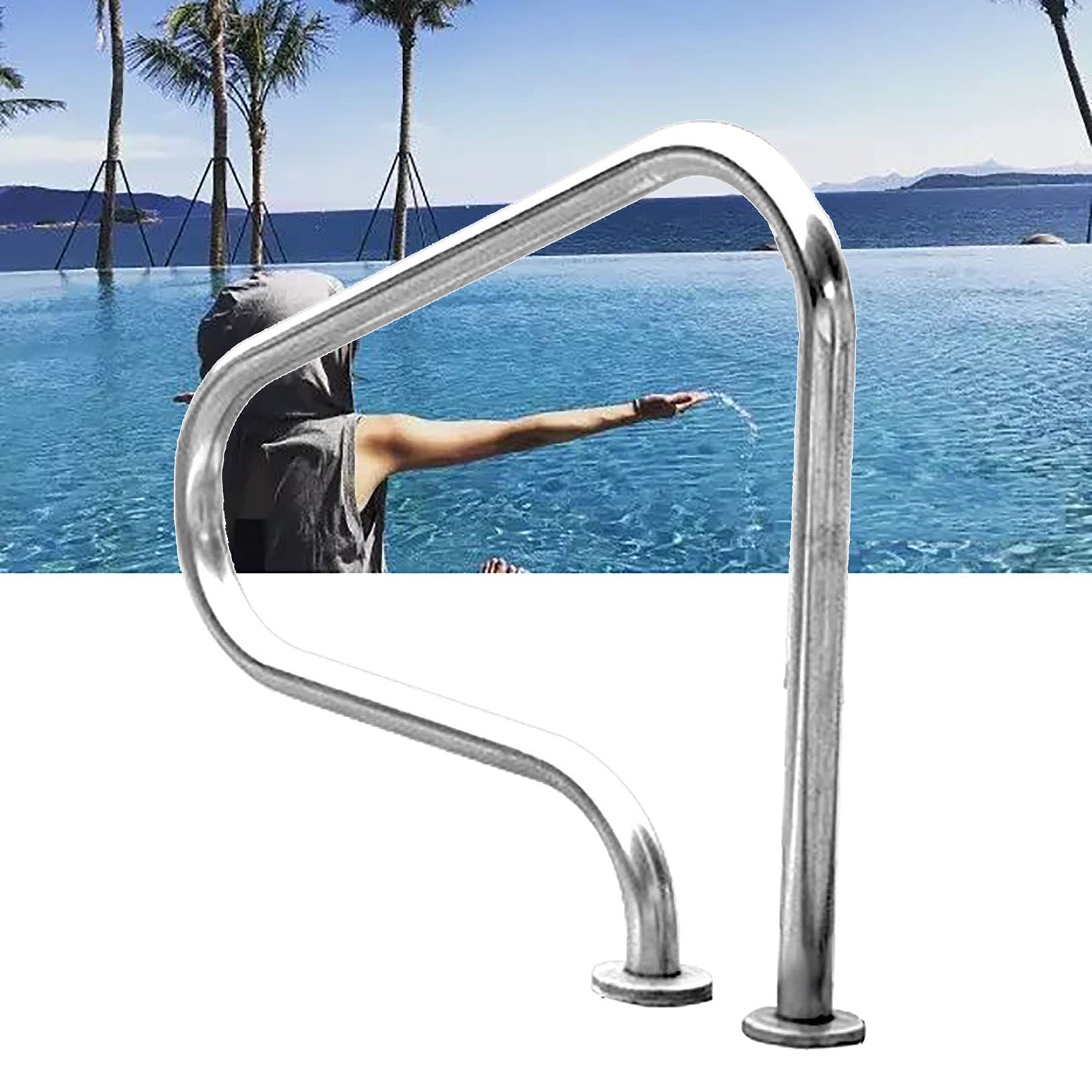 Main courante de sécurité pour piscine enterrée et confort de baignade en extérieur