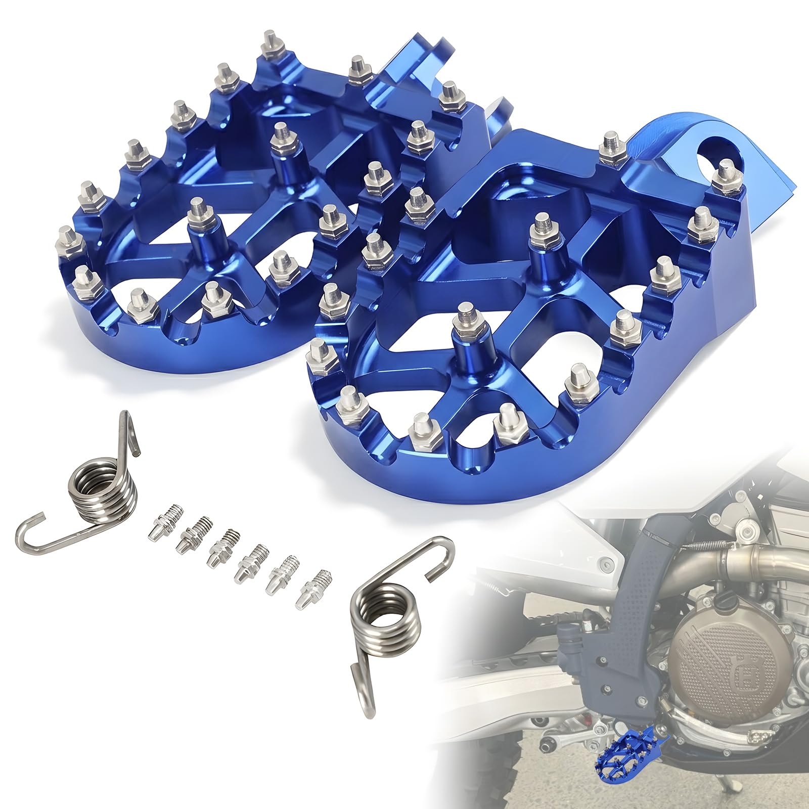 Motorrad-Fußrasten für Sherco, Dirt Bike Fußrasten CNC-Aluminium für Sherco 125 SE 250 SE 300 SE 250/300 SEF 450/500 SEF 2012-2023 Enduro Motocross Pit Dirt Bike Blau