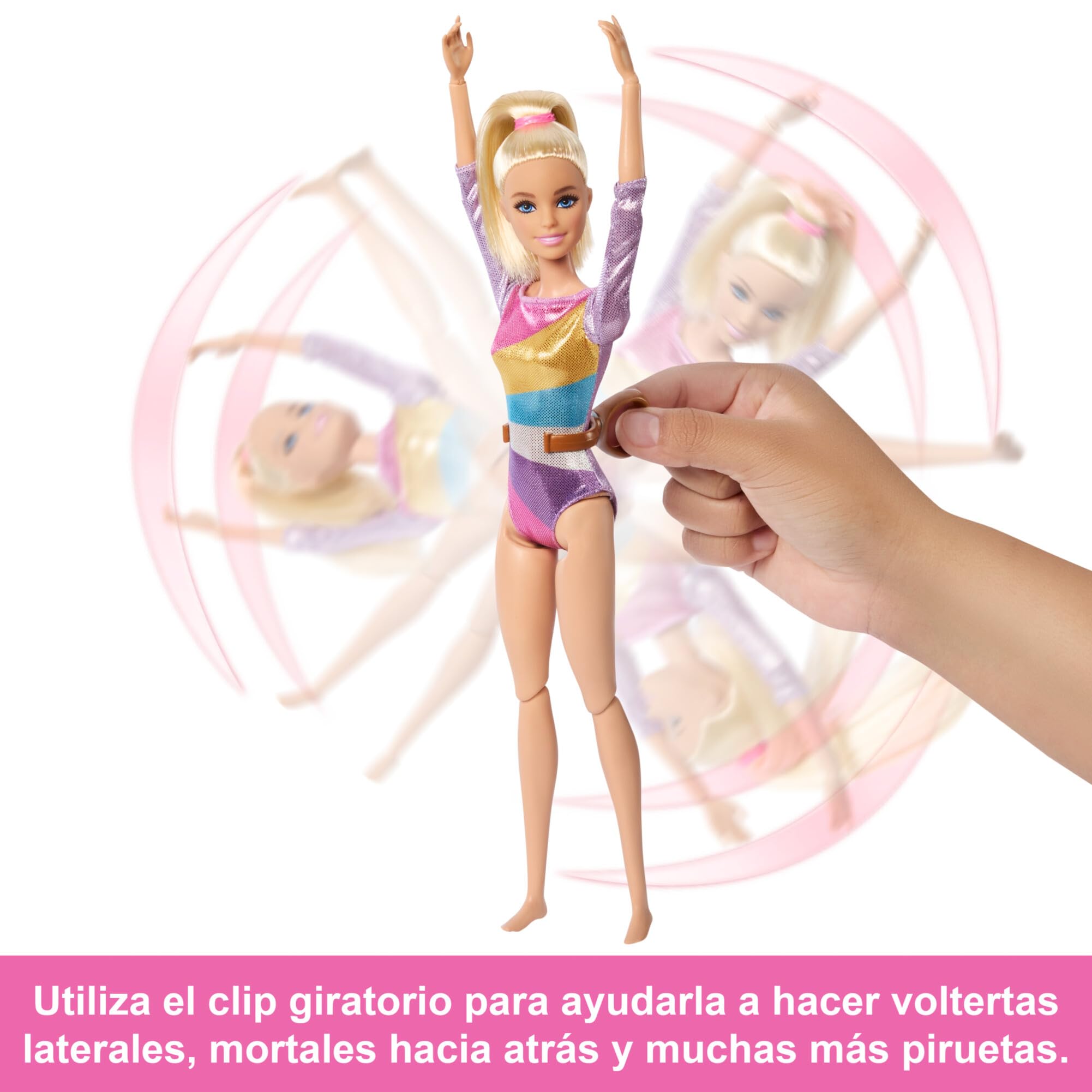 Barbie Tú Puedes ser Muñeca Gimnasta Rubia con Set de Juego, Barra de Equilibrio y Accesorios de Gimnasia, Juguete +3 años (Mattel HRG52)